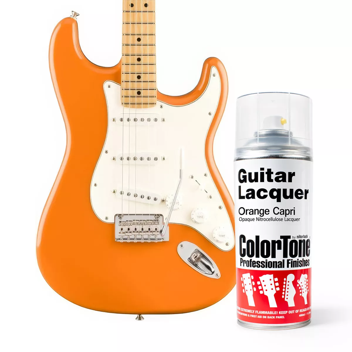 Laque ColorTone en aérosol pour guitares, Orange Capri Laque ColorTone en aérosol pour guitares, Orange Capri