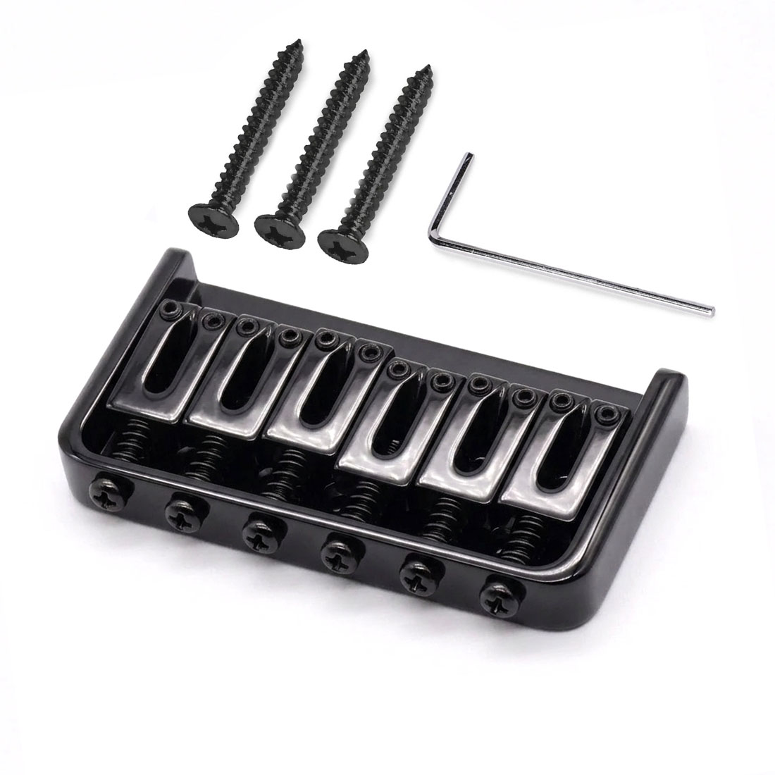 Pont semi-Hardtail StewMac à 6 cordes, Corde à travers le corps, Noir 6-String