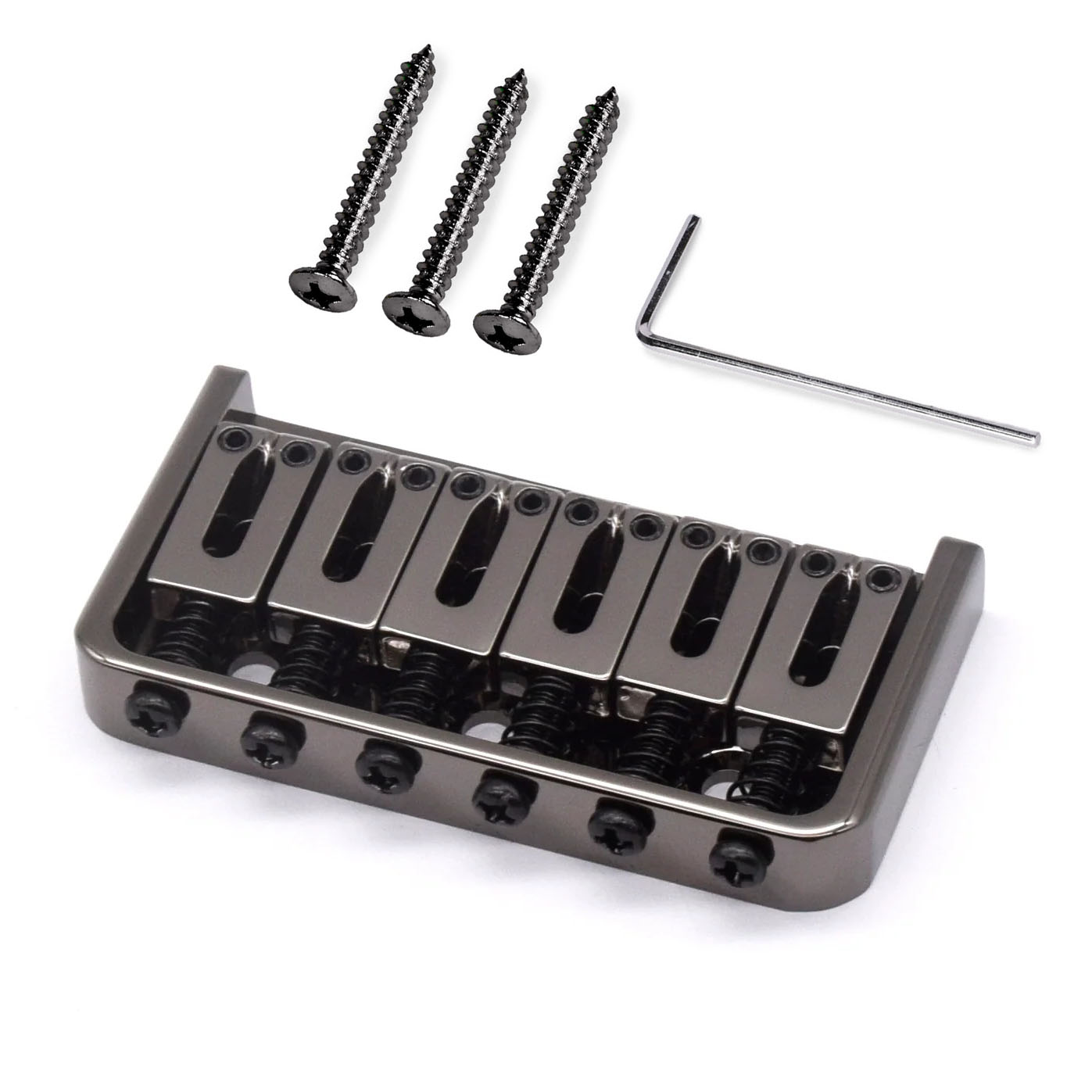 Pont semi-Hardtail StewMac à 6 cordes, Corde à travers le corps, Nickel noir 6-String