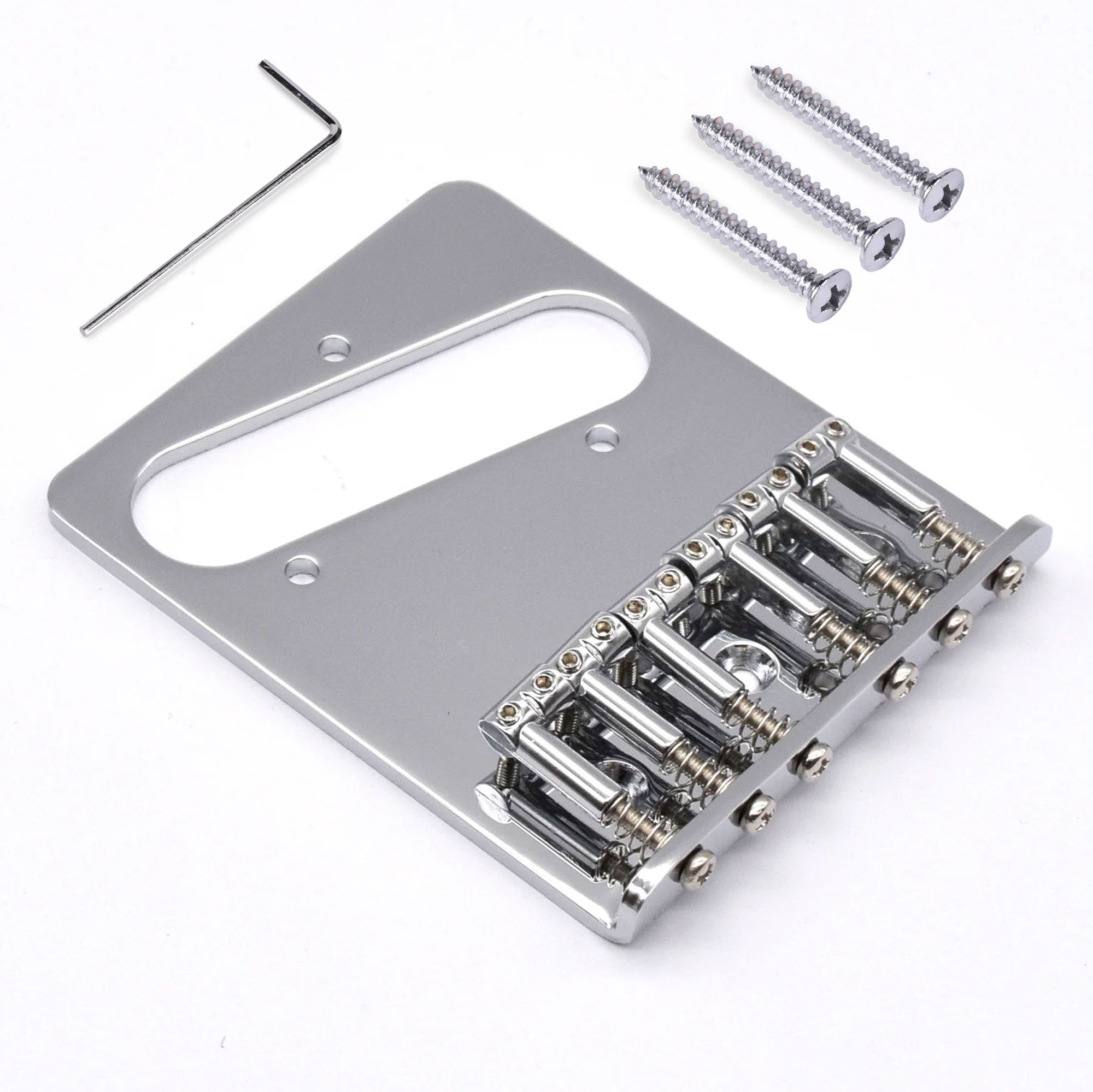 Pont StewMac 6-Saddle pour télé, Chrome