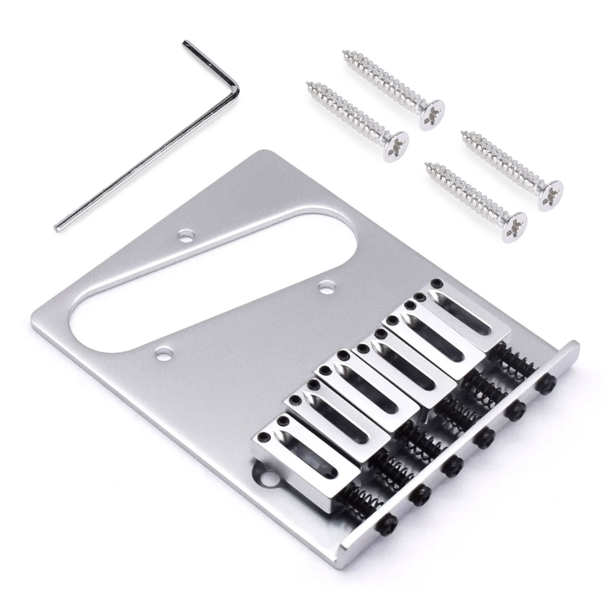 Pont moderne StewMac pour Tele, Satin Chrome