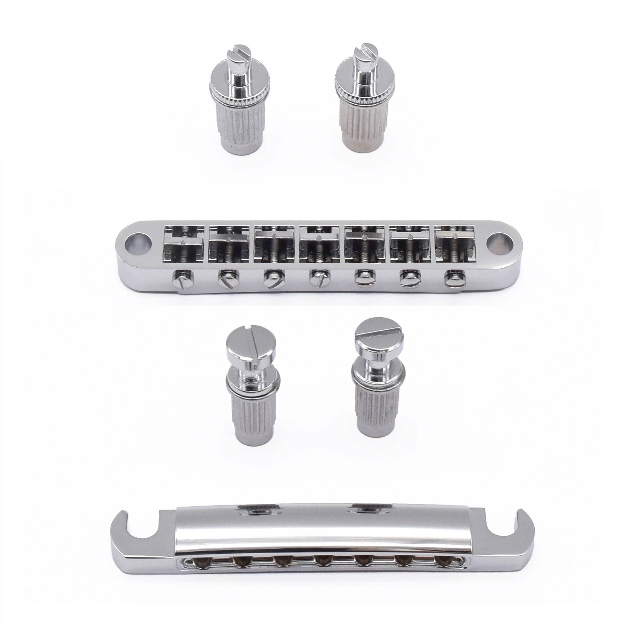 Pont et queue StewMac Tune-o-matic 7-String, chrome