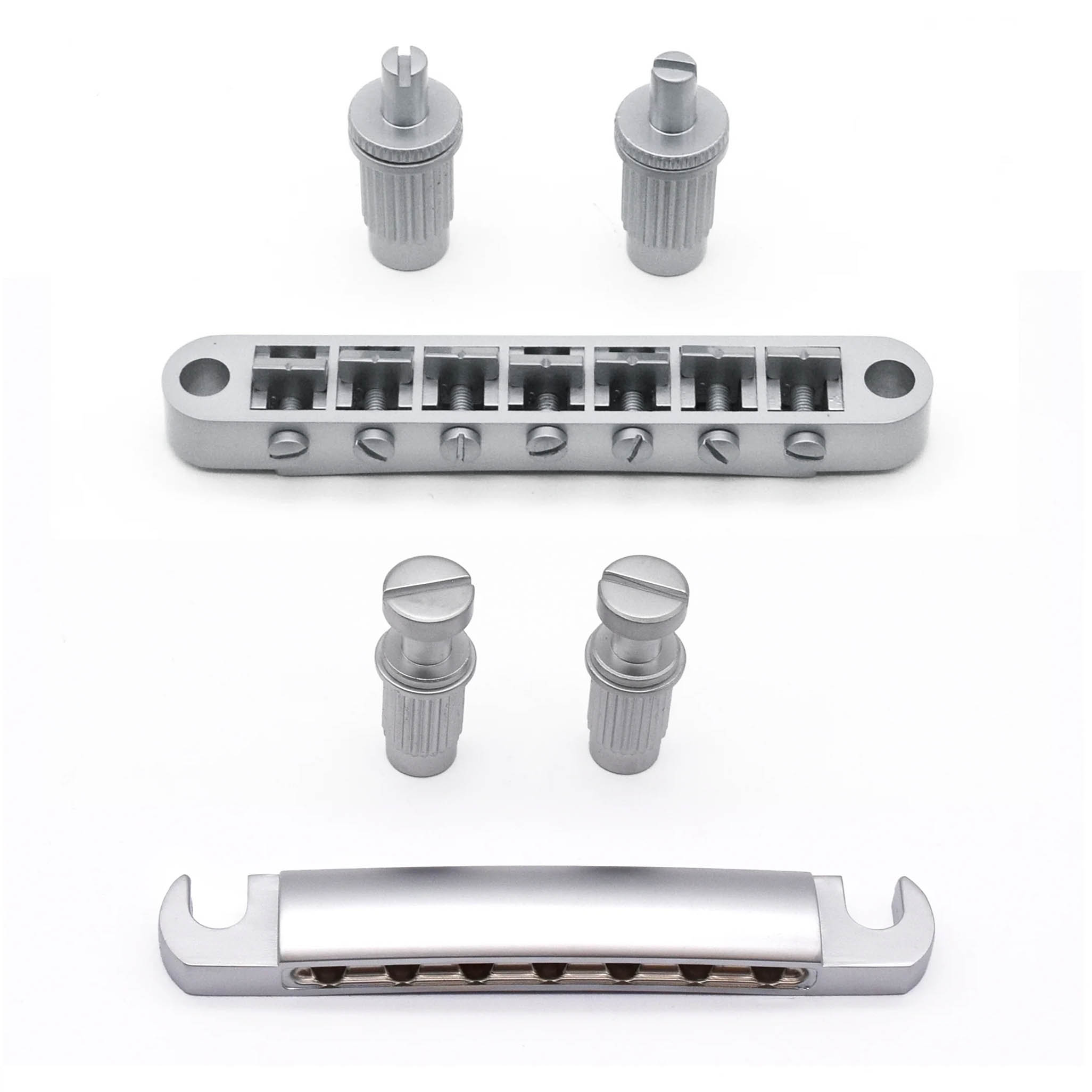 Pont et pièce arrière StewMac Tune-o-matic 7-String, chrome satiné