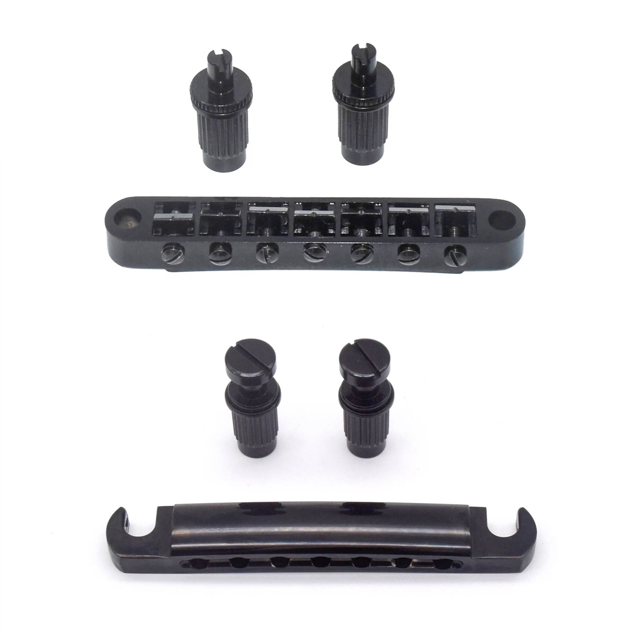 Pont et pièce arrière StewMac Tune-o-matic 7-String, noir