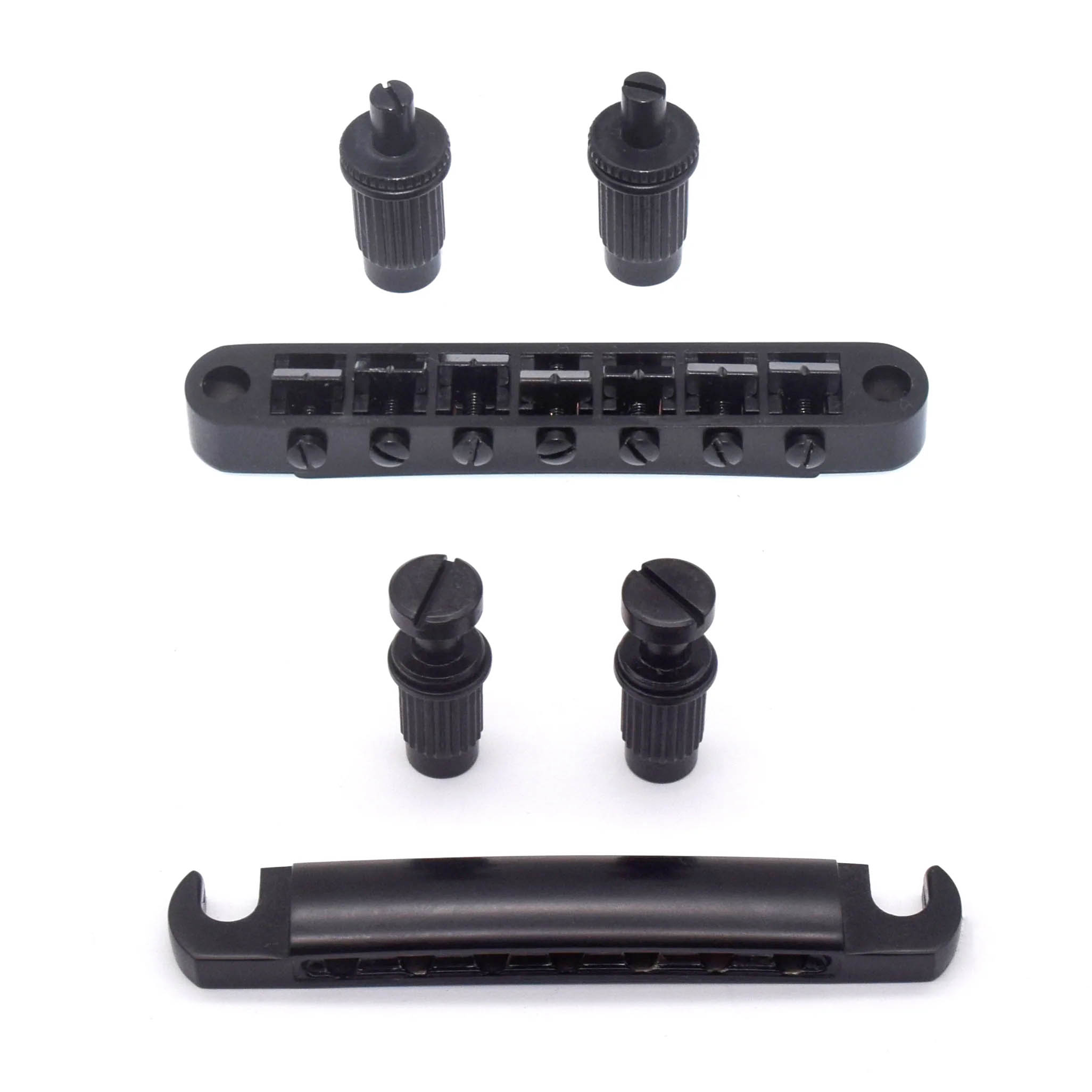 Pont et pièce arrière StewMac Tune-o-matic 7-String, noir satiné