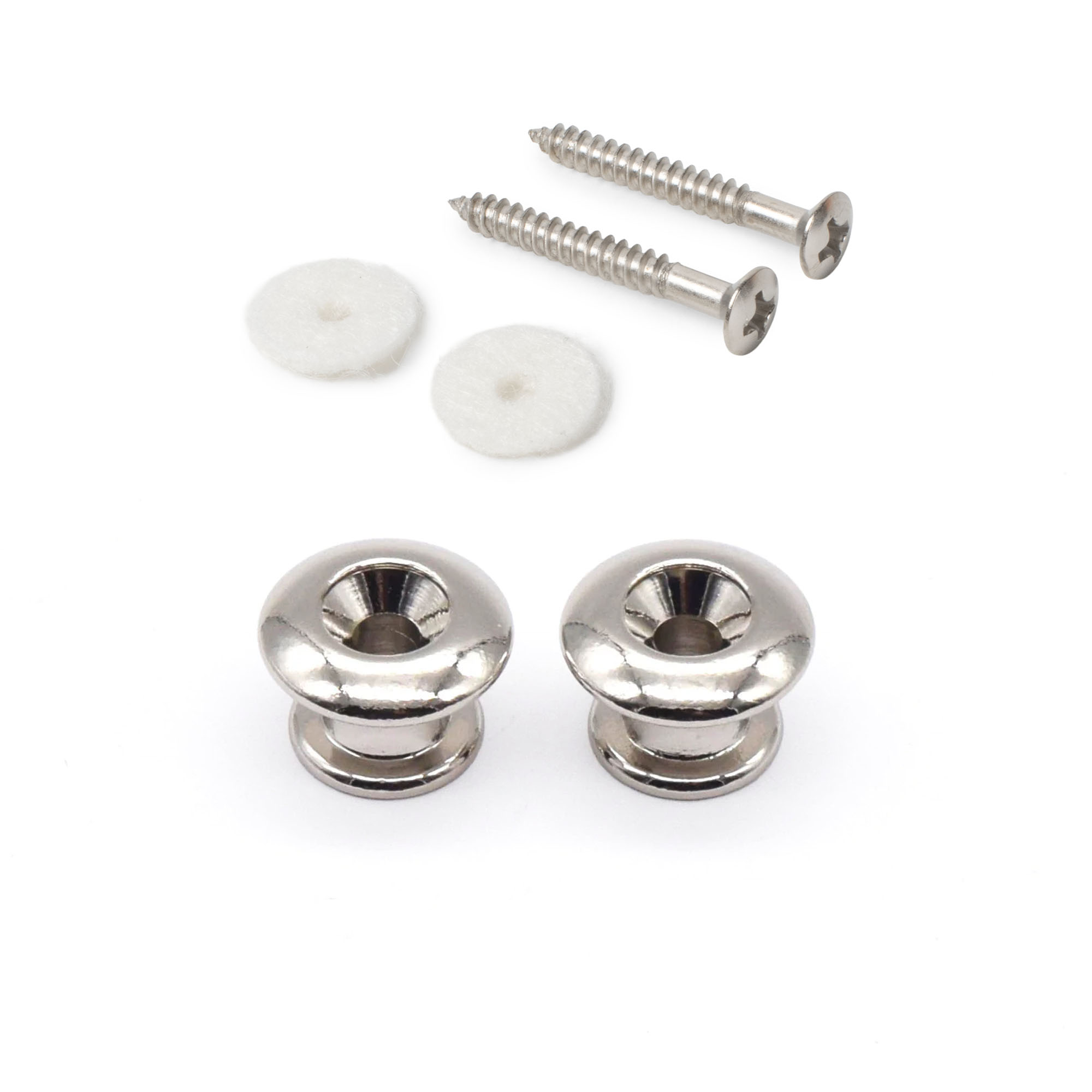 Boutons de sangle StewMac, nickel, lot de 2