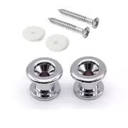 Boutons StewMac Long Strap, Chrome, Lot de 2