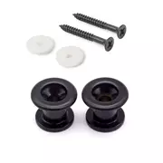 Boutons StewMac Long Strap, Noir, Lot de 2