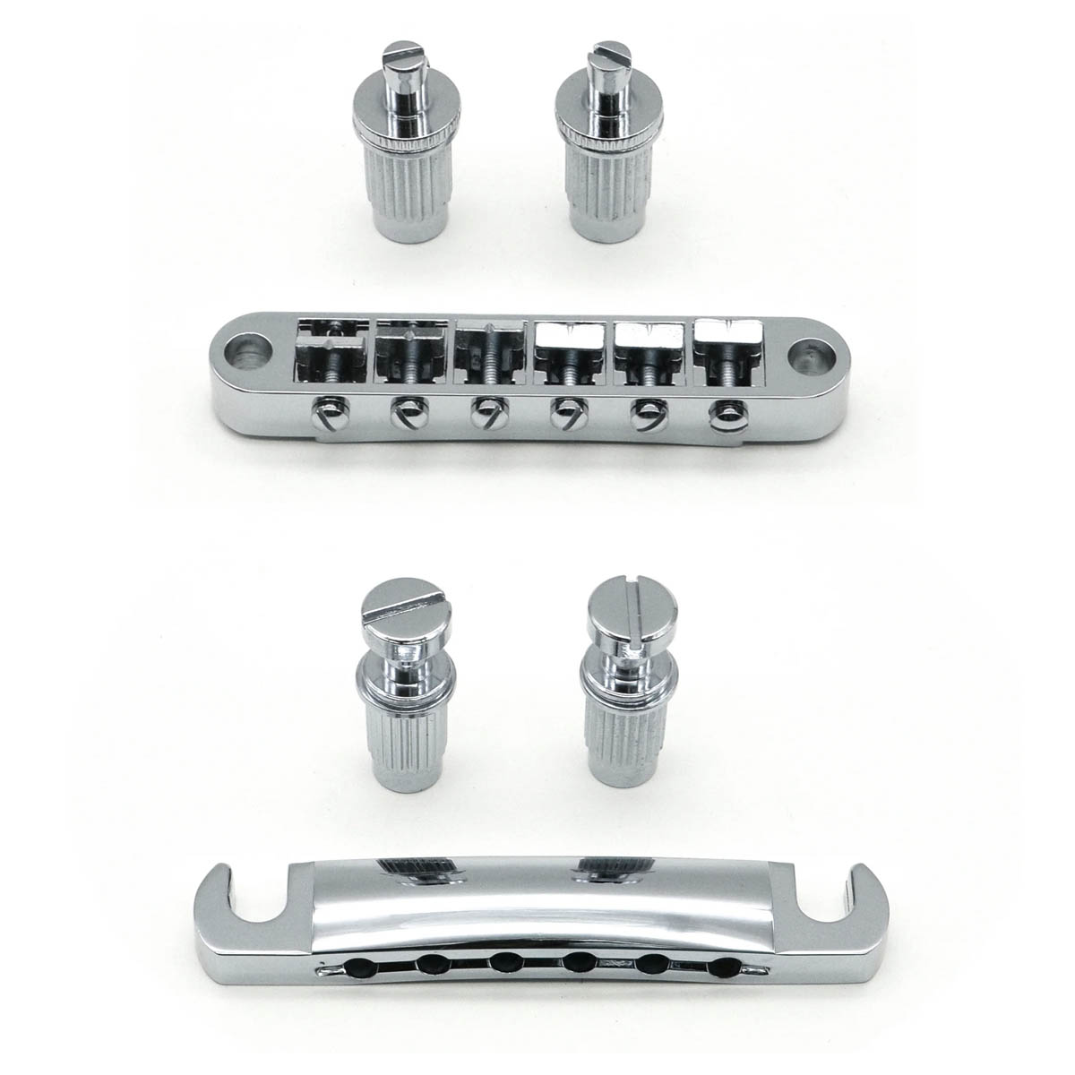 Pont et queue StewMac Tune-o-matic, chrome