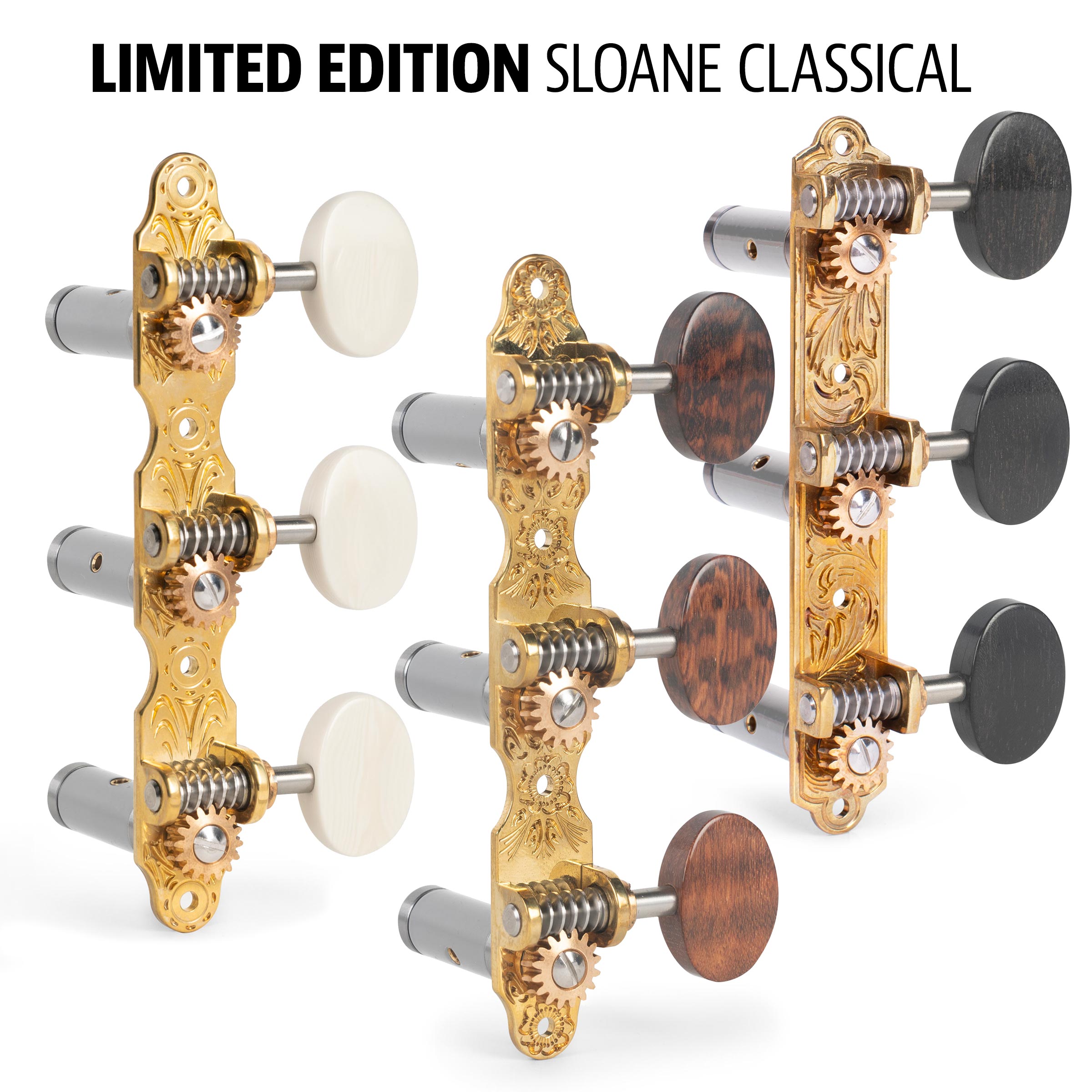 Tuners Sloane Classical Prototype en ÉDITION LIMITÉE avec rouleaux en aluminium Tuners Sloane Classical Prototype en ÉDITION LIMITÉE avec rouleaux en aluminium