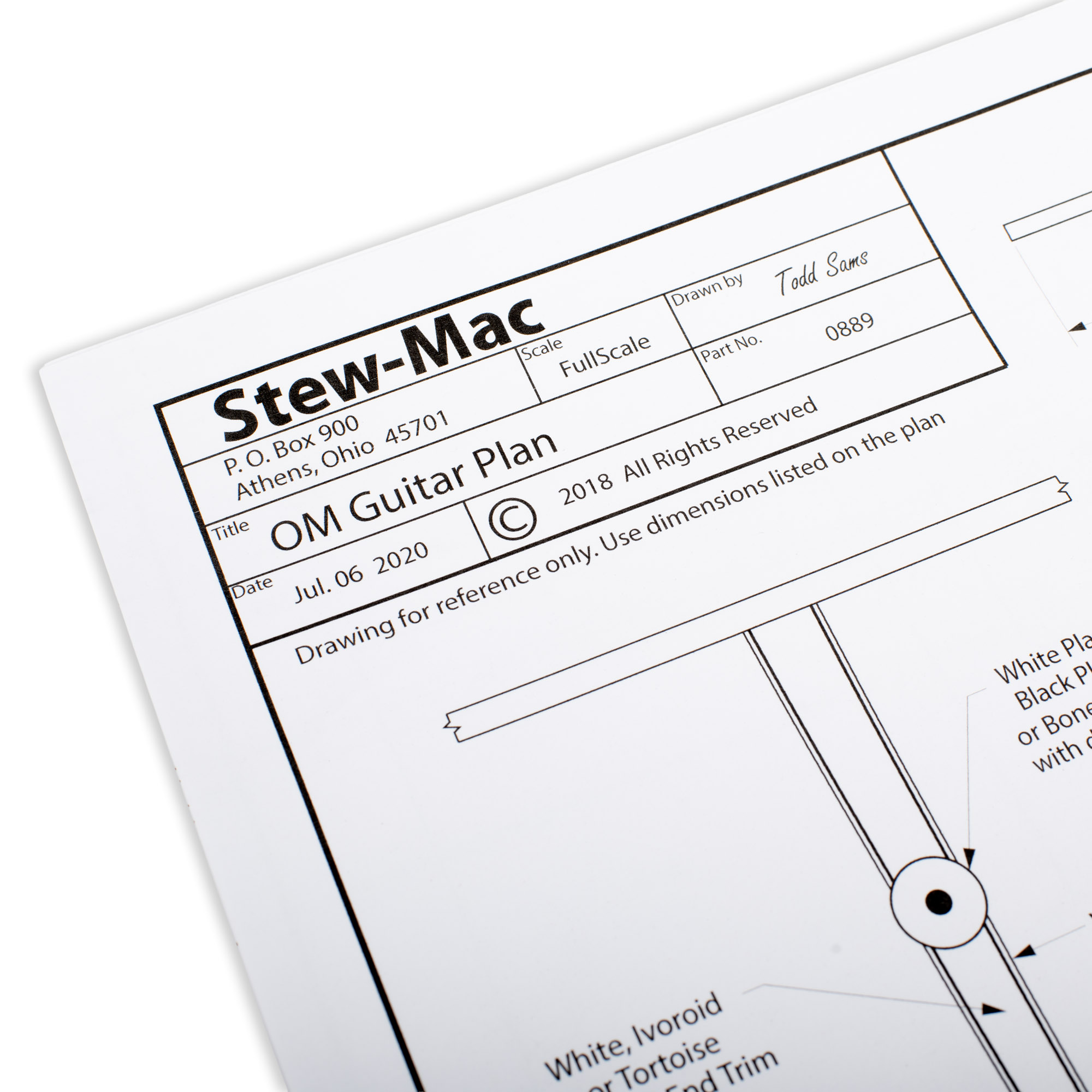 StewMac - guitare en kit acoustique à corde en acier sans entretien