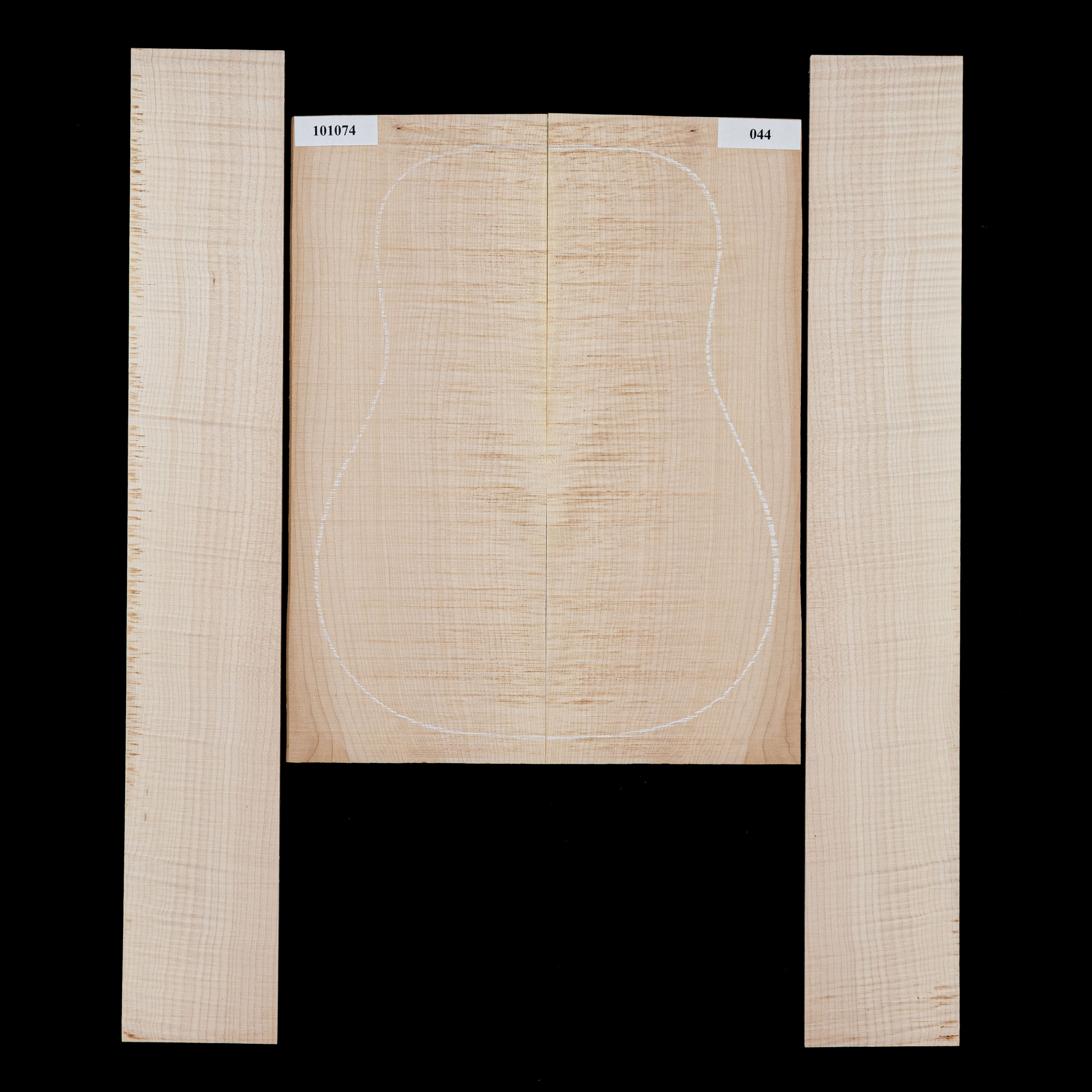 Fond + Paire d’éclisses en érable rouge Big Leaf - 044 Fond + Paire d’éclisses en érable rouge Big Leaf - 044