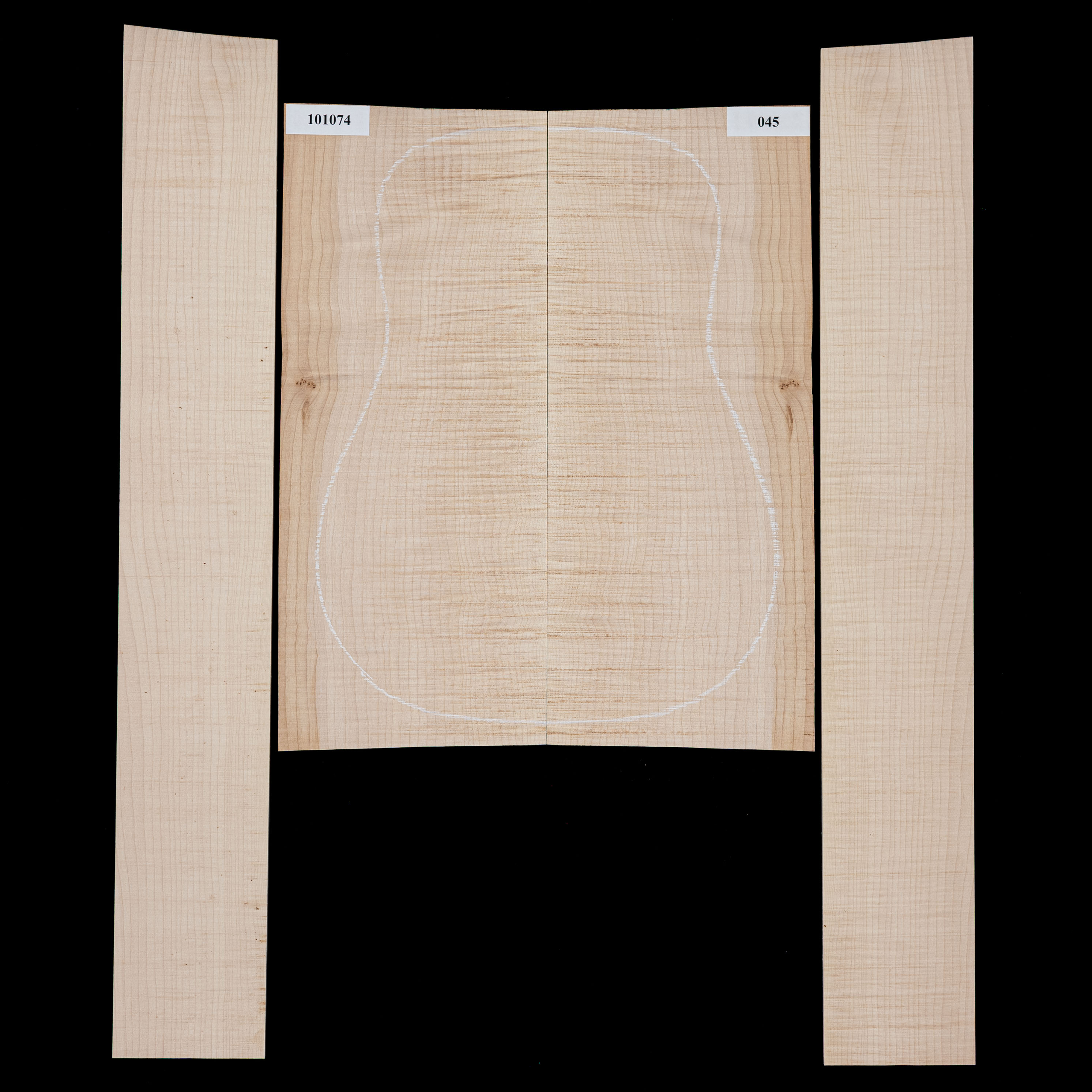 Fond + Paire d’éclisses en érable rouge Big Leaf - 045 Fond + Paire d’éclisses en érable rouge Big Leaf - 045