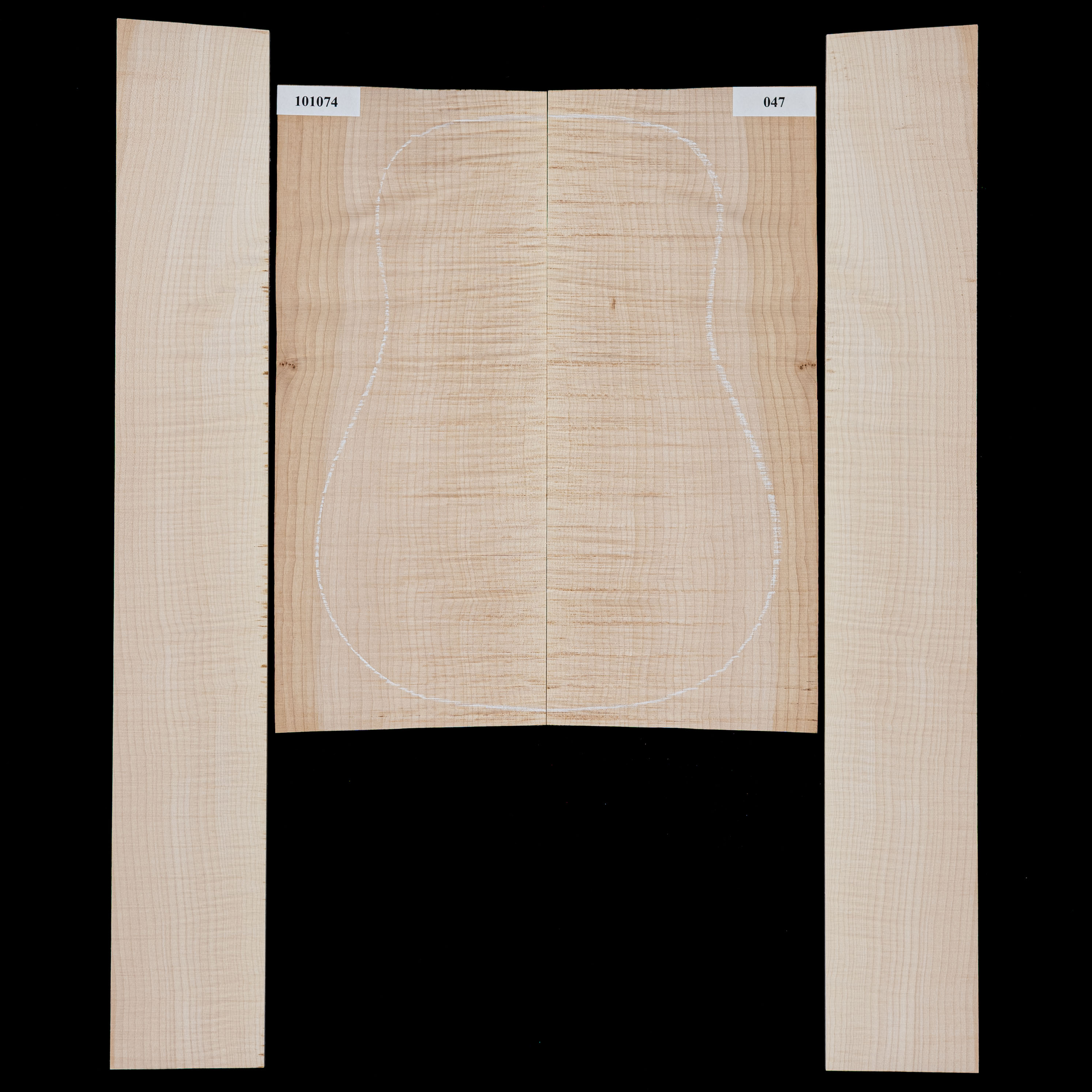 Fond + Paire d’éclisses en érable rouge Big Leaf - 047 Fond + Paire d’éclisses en érable rouge Big Leaf - 047