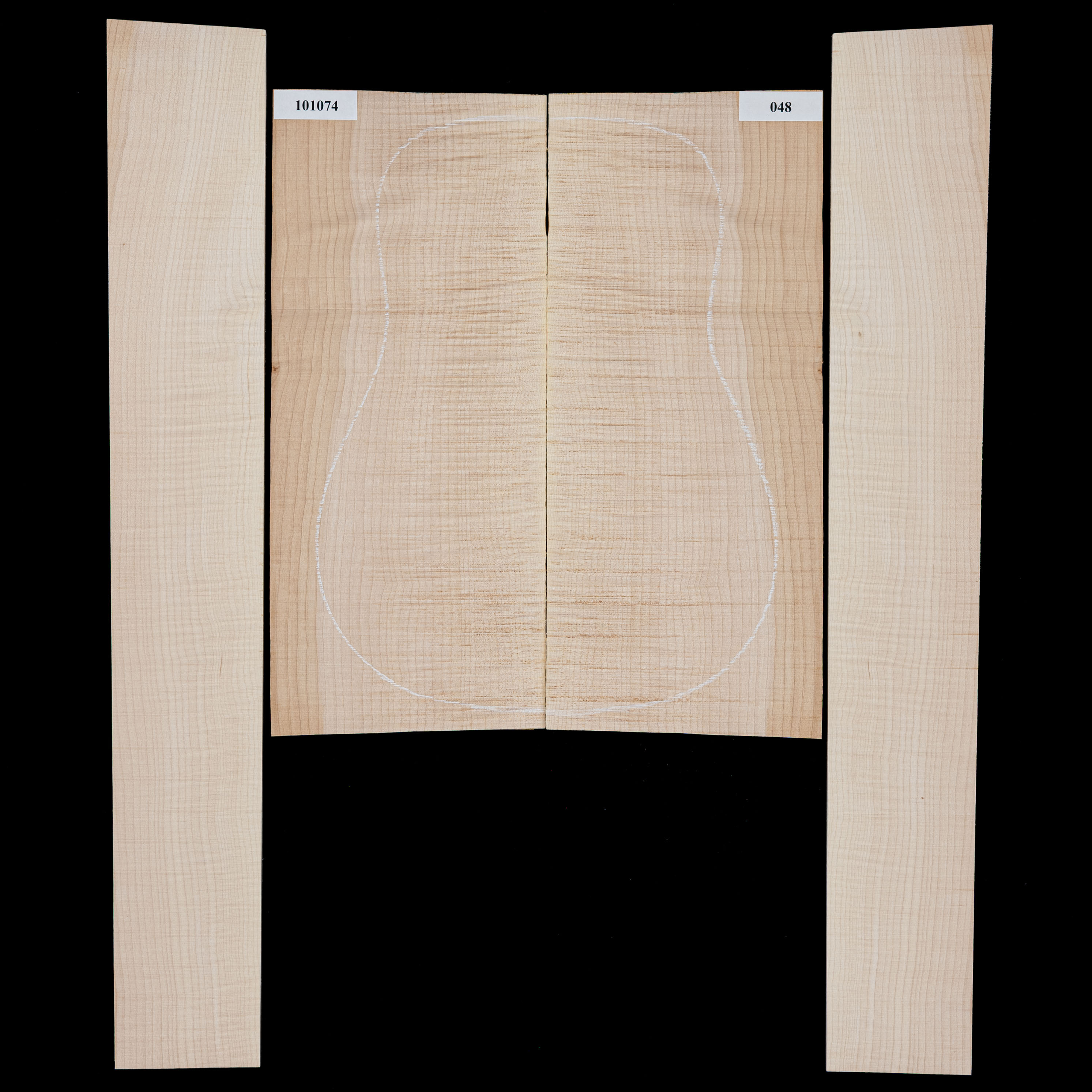 Fond + Paire d’éclisses en érable rouge Big Leaf - 048 Fond + Paire d’éclisses en érable rouge Big Leaf - 048