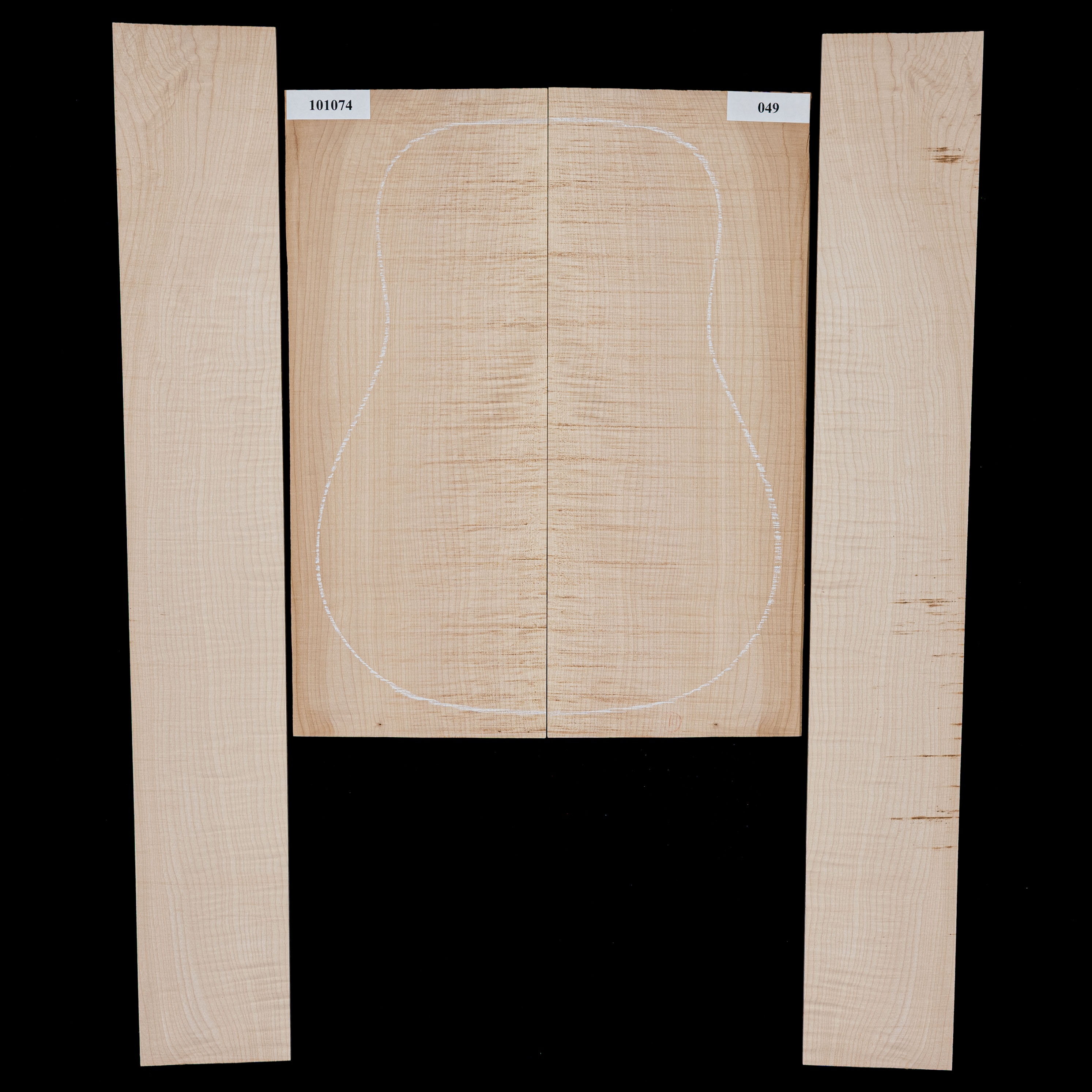 Fond + Paire d’éclisses en érable rouge Big Leaf - 049 Fond + Paire d’éclisses en érable rouge Big Leaf - 049