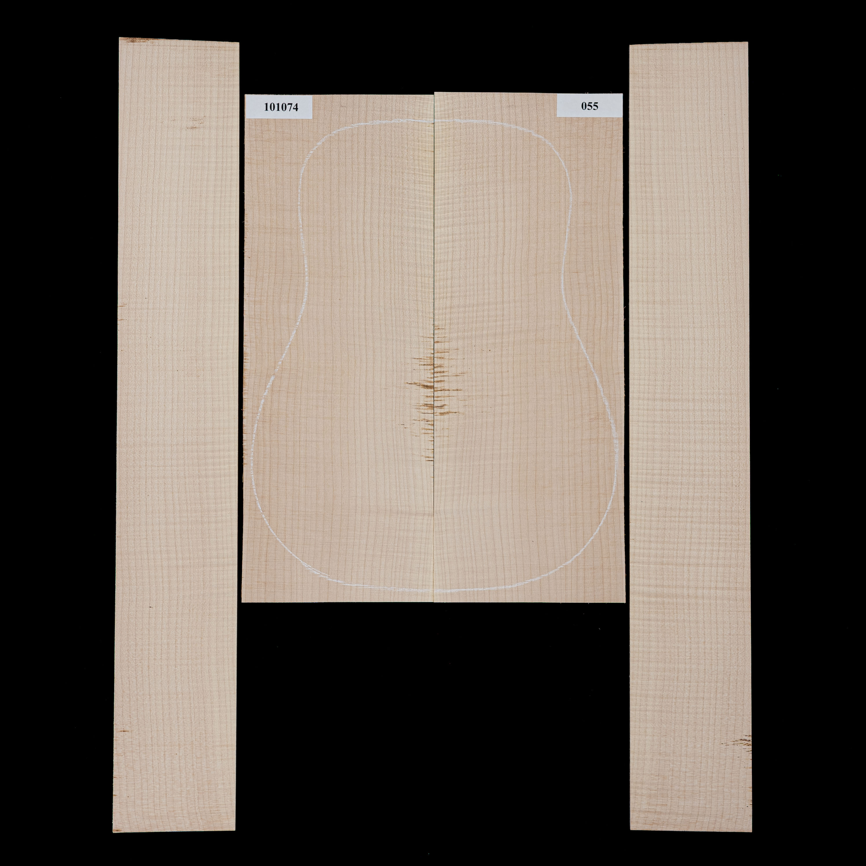 Fond + Paire d’éclisses en érable rouge Big Leaf - 055 Fond + Paire d’éclisses en érable rouge Big Leaf - 055