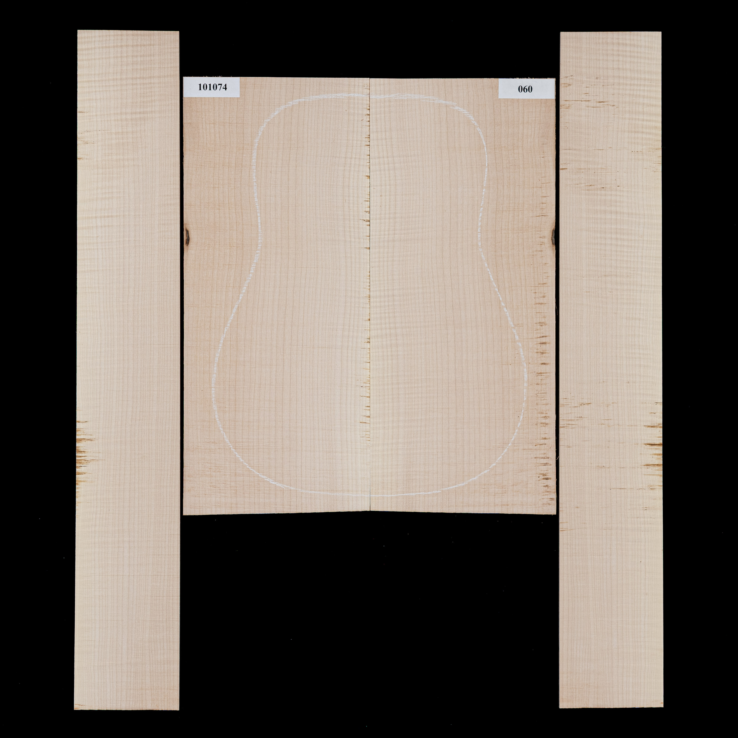 Fond + Paire d’éclisses en érable rouge Big Leaf - 060 Fond + Paire d’éclisses en érable rouge Big Leaf - 060