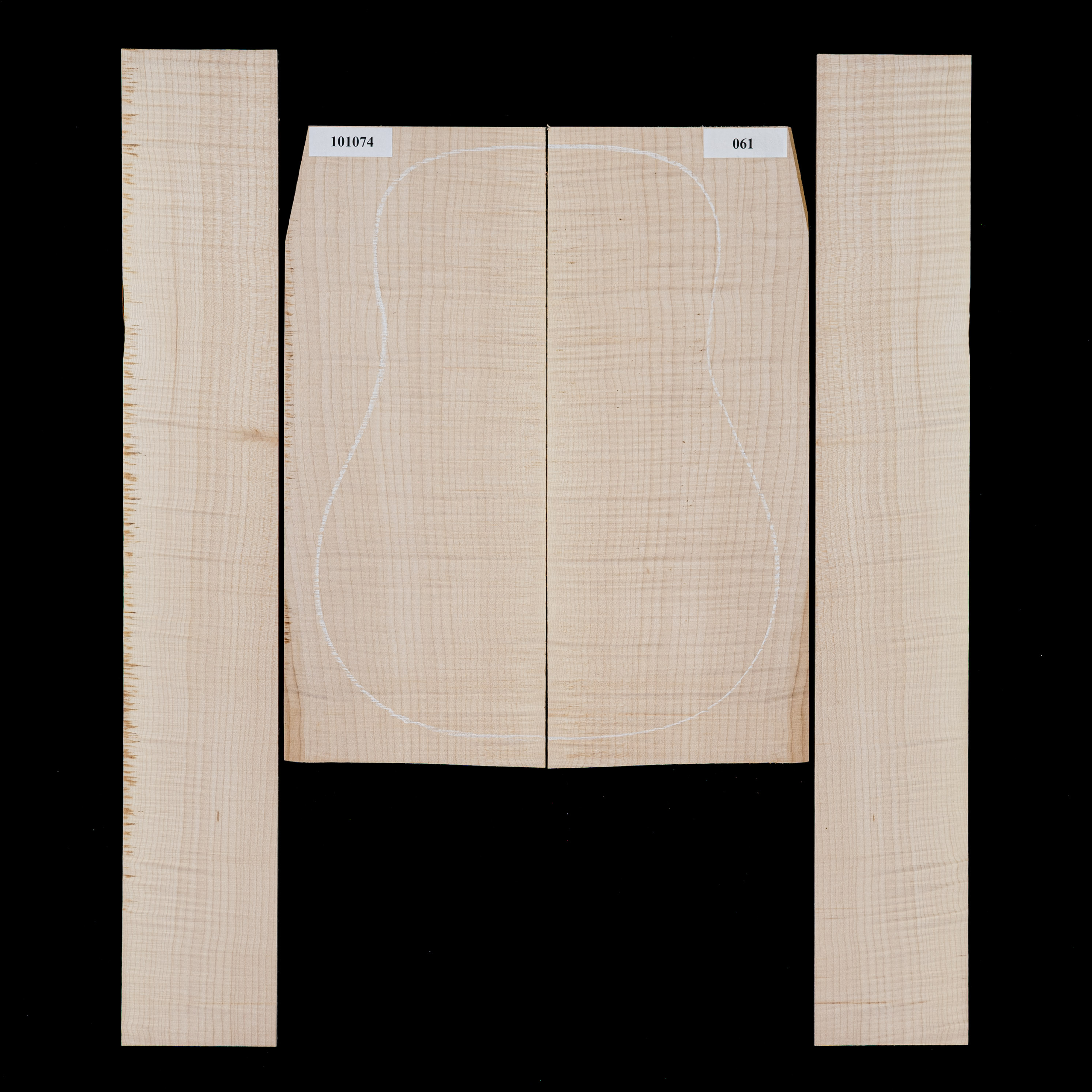 Fond + Paire d’éclisses en érable rouge Big Leaf - 061 Fond + Paire d’éclisses en érable rouge Big Leaf - 061