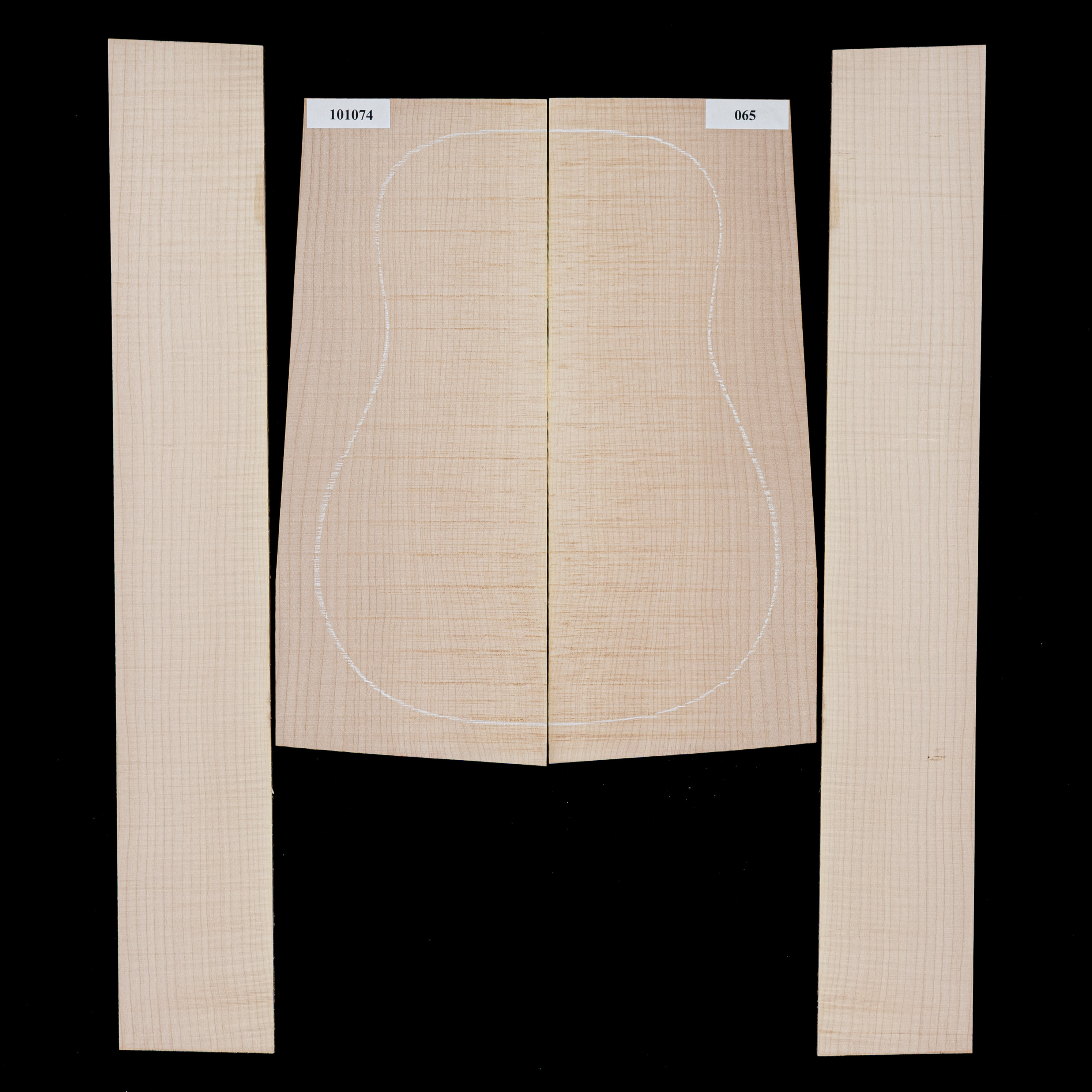 Fond + Paire d’éclisses en érable rouge Big Leaf - 065 Fond + Paire d’éclisses en érable rouge Big Leaf - 065