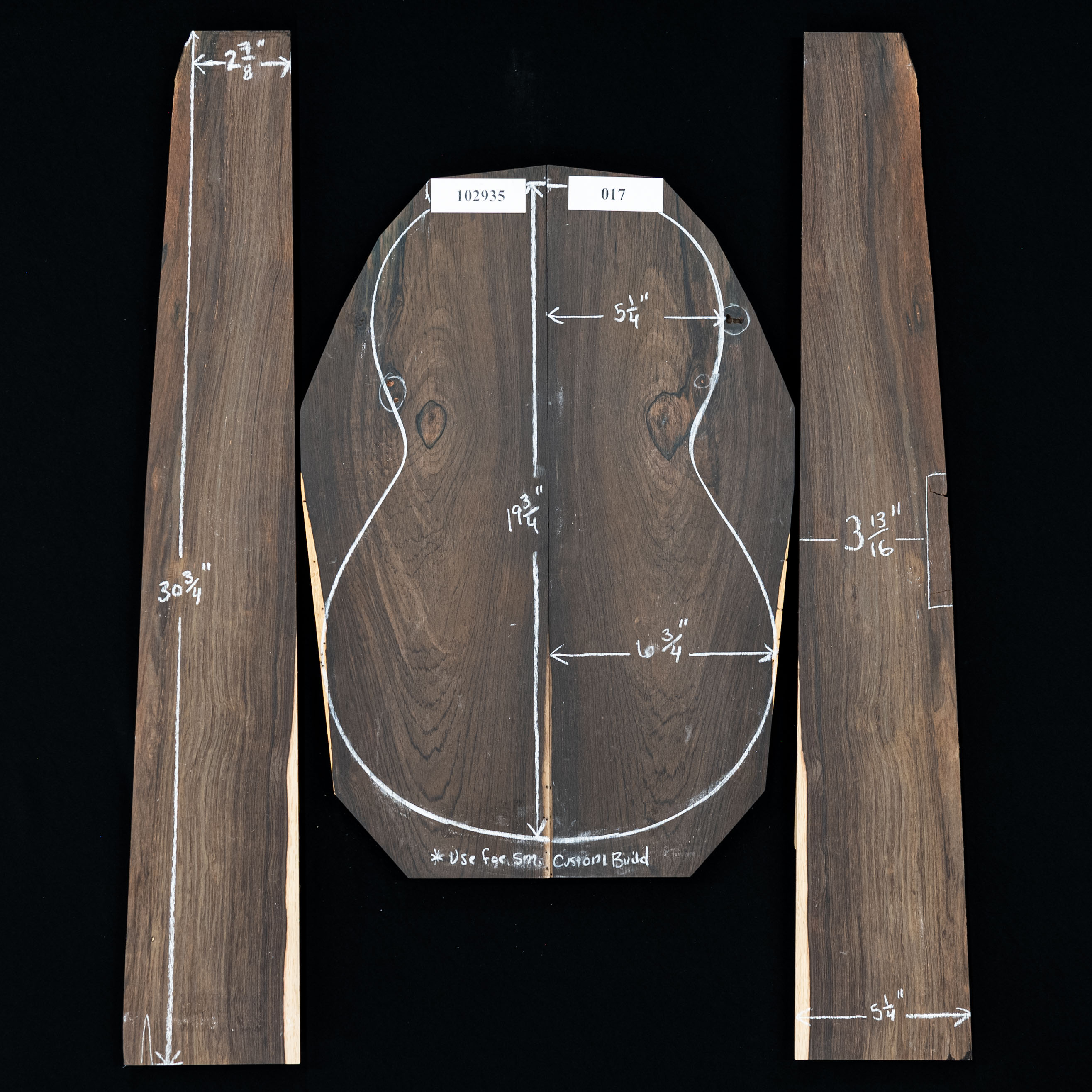 Ensemble brésilien dos et côtés en bois de rose - 017 Ensemble brésilien dos et côtés en bois de rose - 017