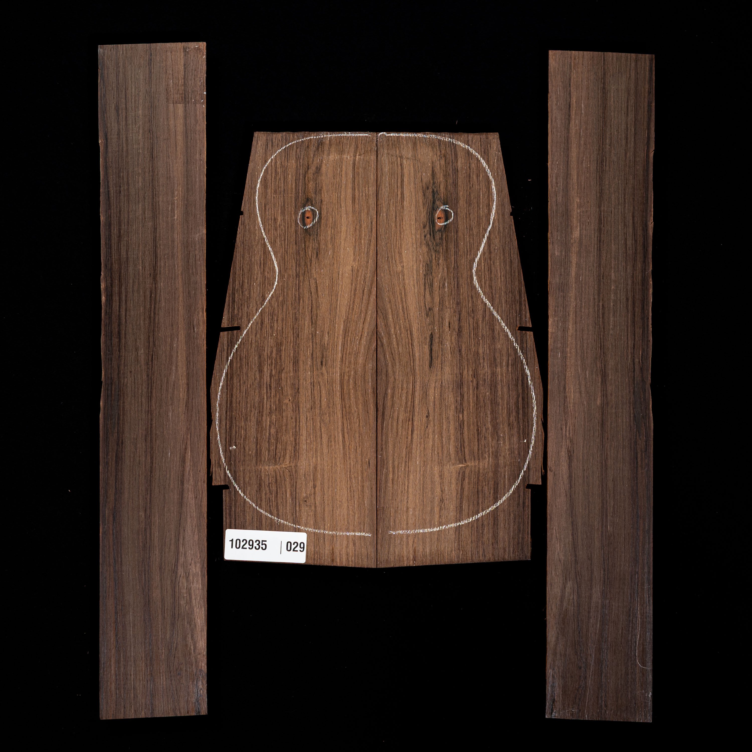 Arrière en palissandre brésilien + paire d’éclisses - 029