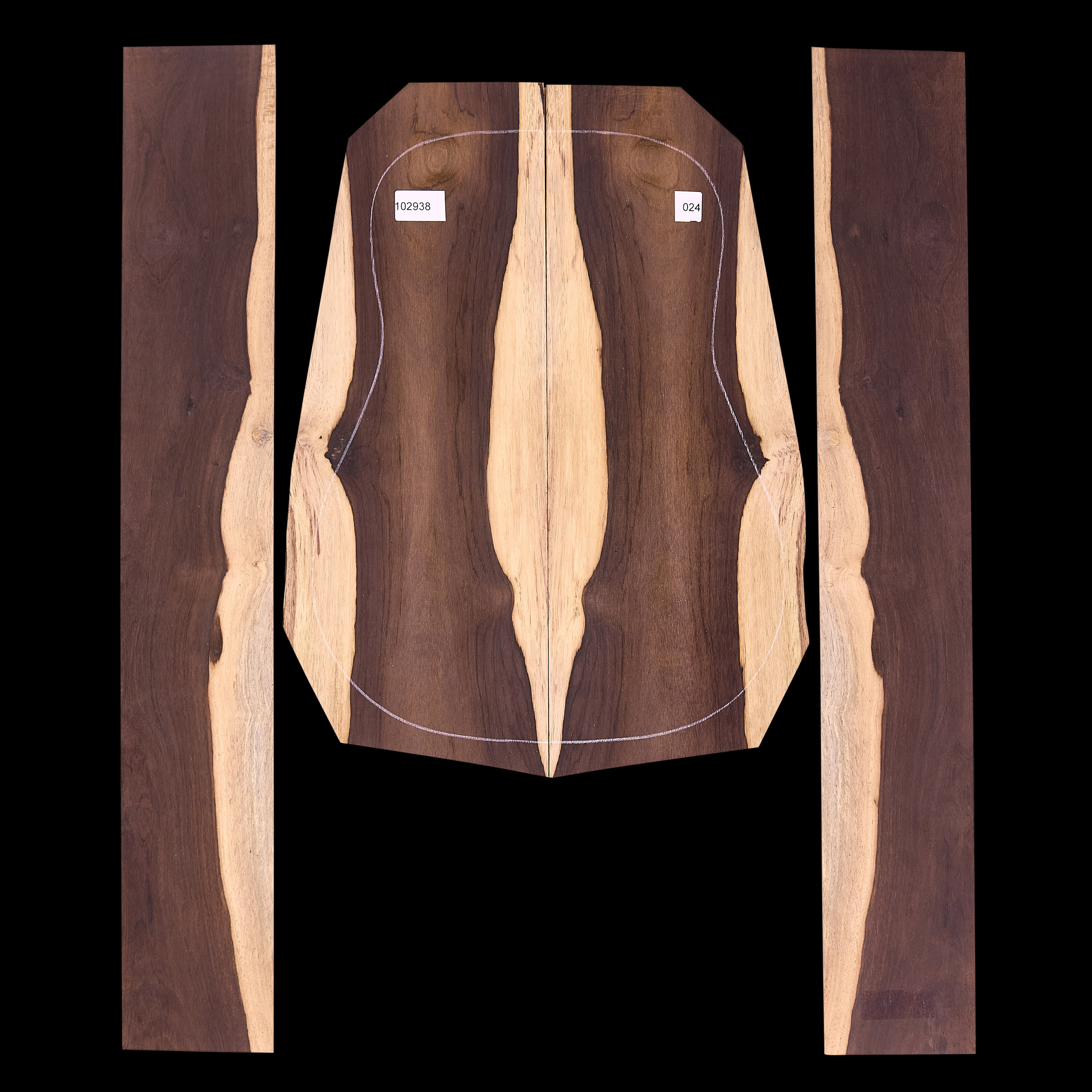 Ensemble brésilien dos et côtés en bois de rose - 024 Ensemble brésilien dos et côtés en bois de rose - 024