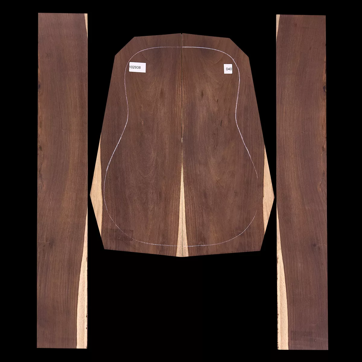 Ensemble brésilien dos et côtés en bois de rose - 040 Ensemble brésilien dos et côtés en bois de rose - 040