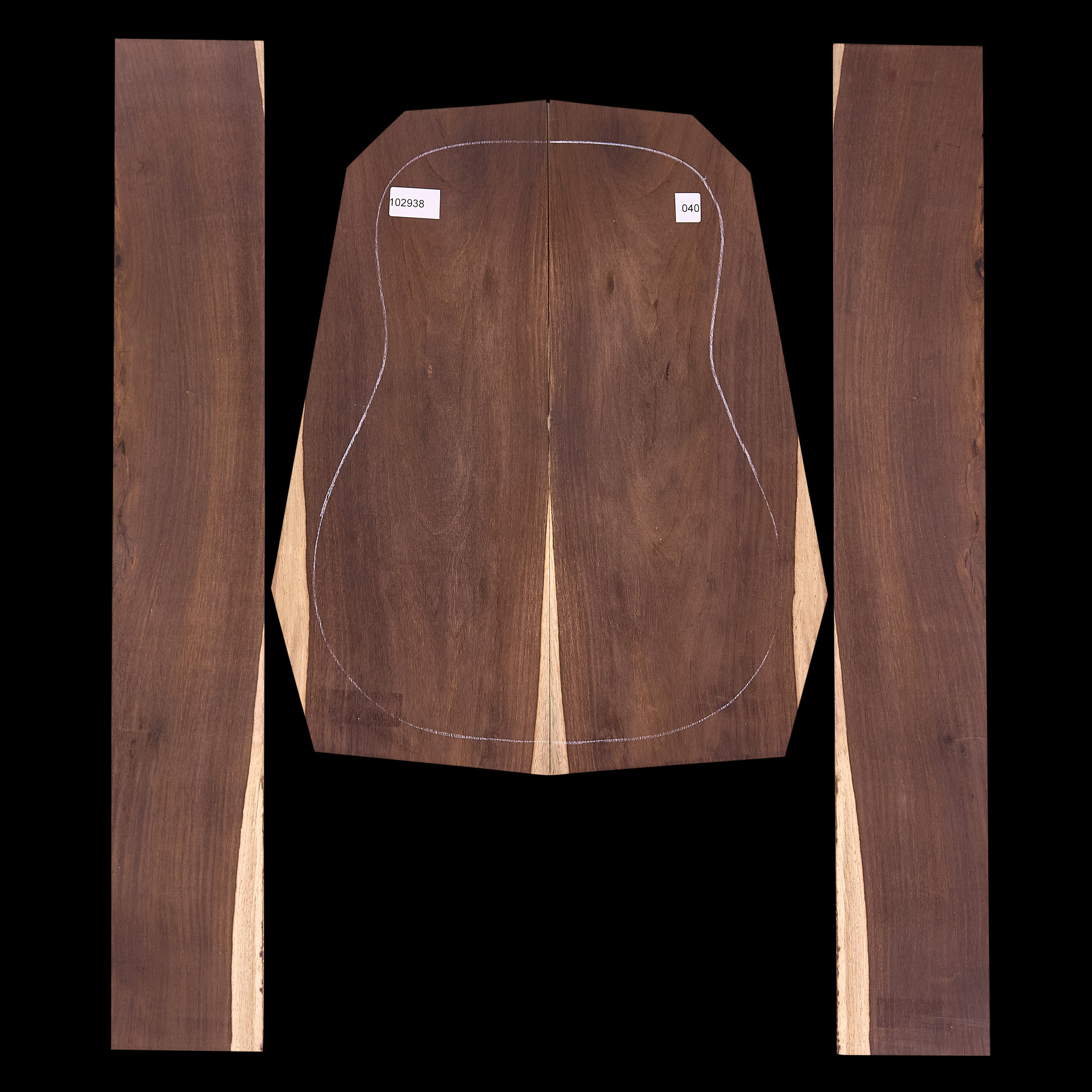 Ensemble brésilien dos et côtés en bois de rose - 040 Ensemble brésilien dos et côtés en bois de rose - 040