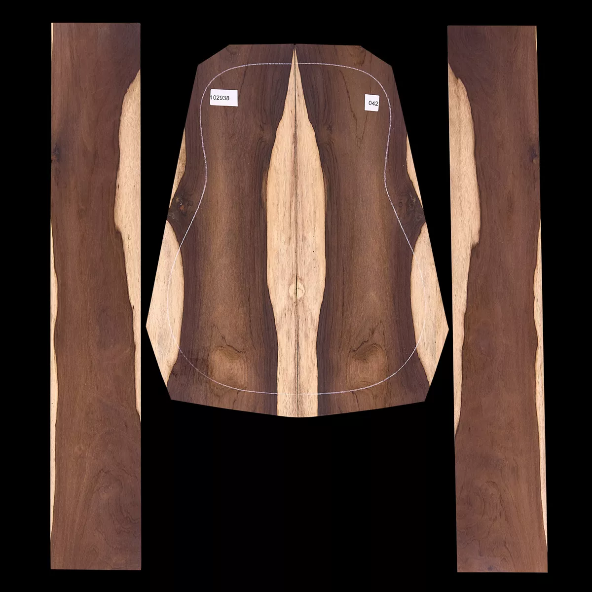 Ensemble brésilien dos et côtés en bois de rose - 042 Ensemble brésilien dos et côtés en bois de rose - 042