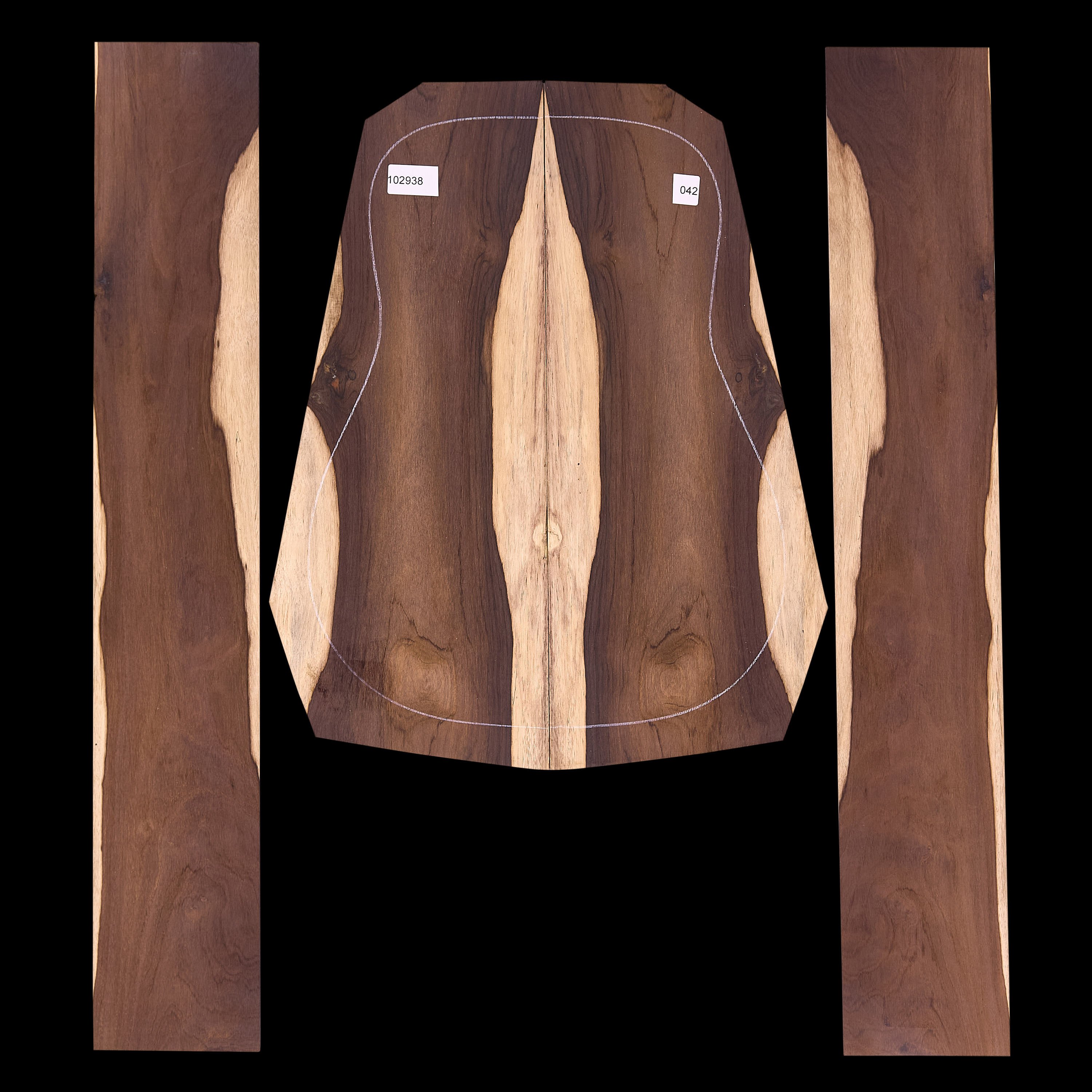 Ensemble brésilien dos et côtés en bois de rose - 042 Ensemble brésilien dos et côtés en bois de rose - 042