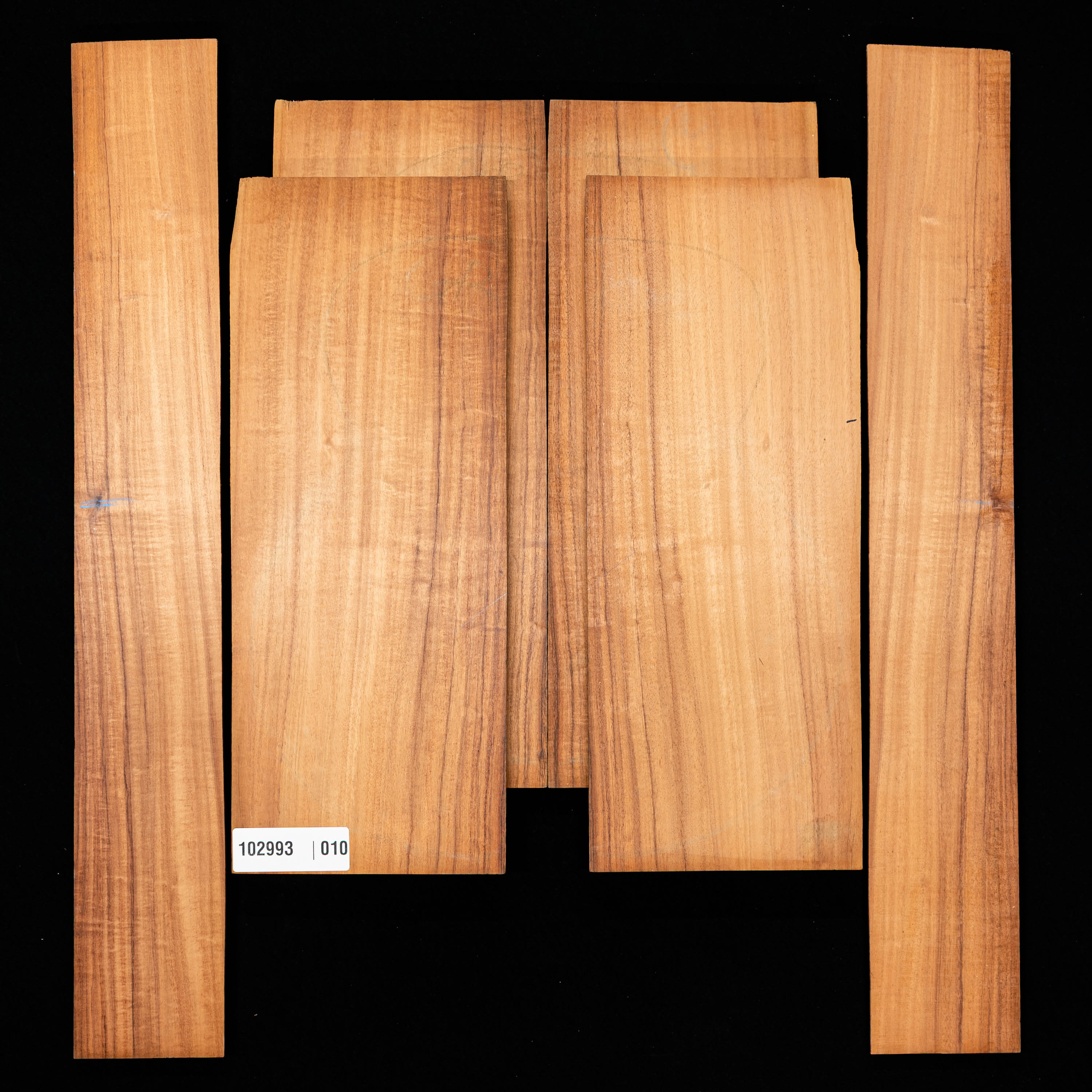 Top Koa + dos + paire d’éclisses - 010