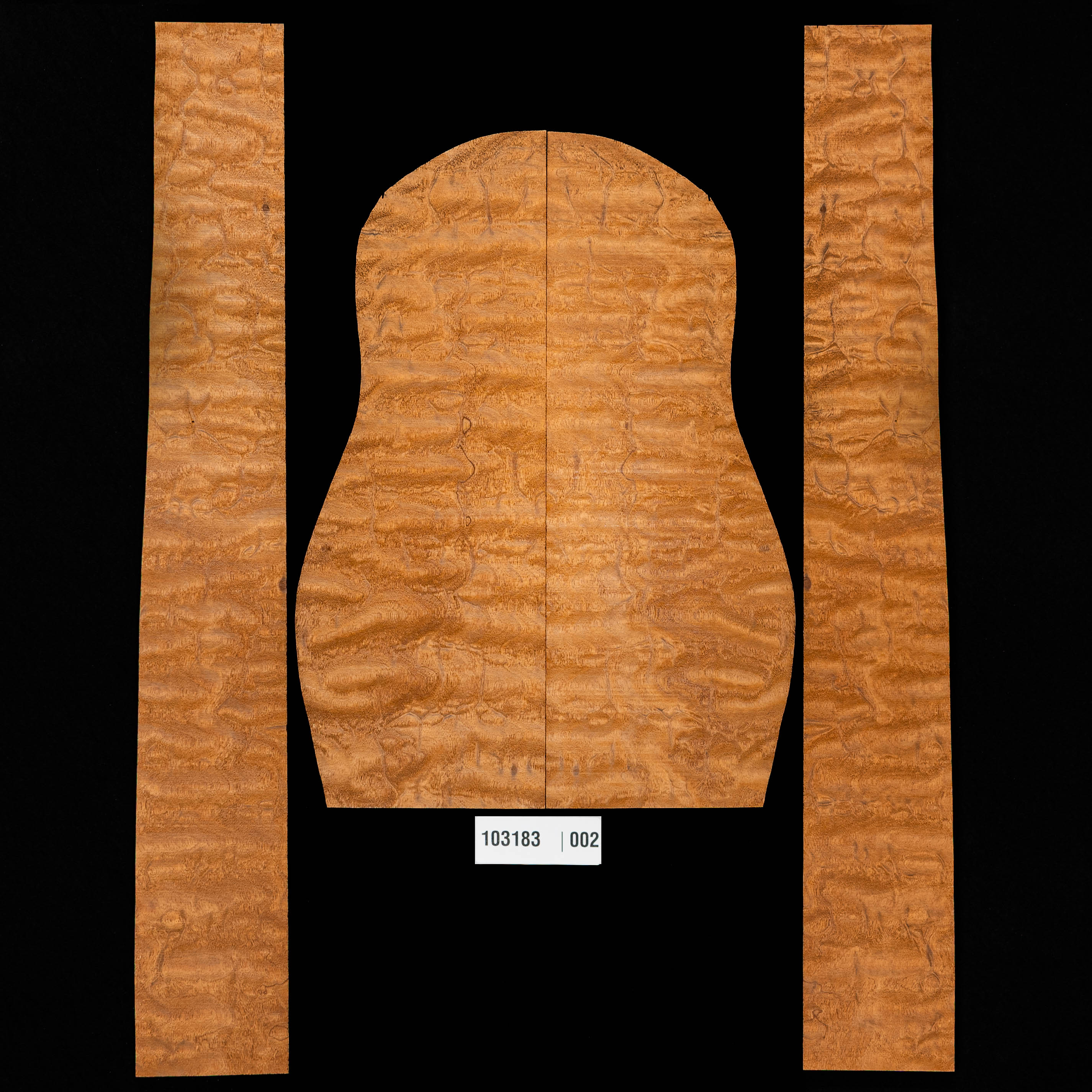 Arbre matelassé en acajou hondouran + paire d’éclisses, Réserve standard - 002
