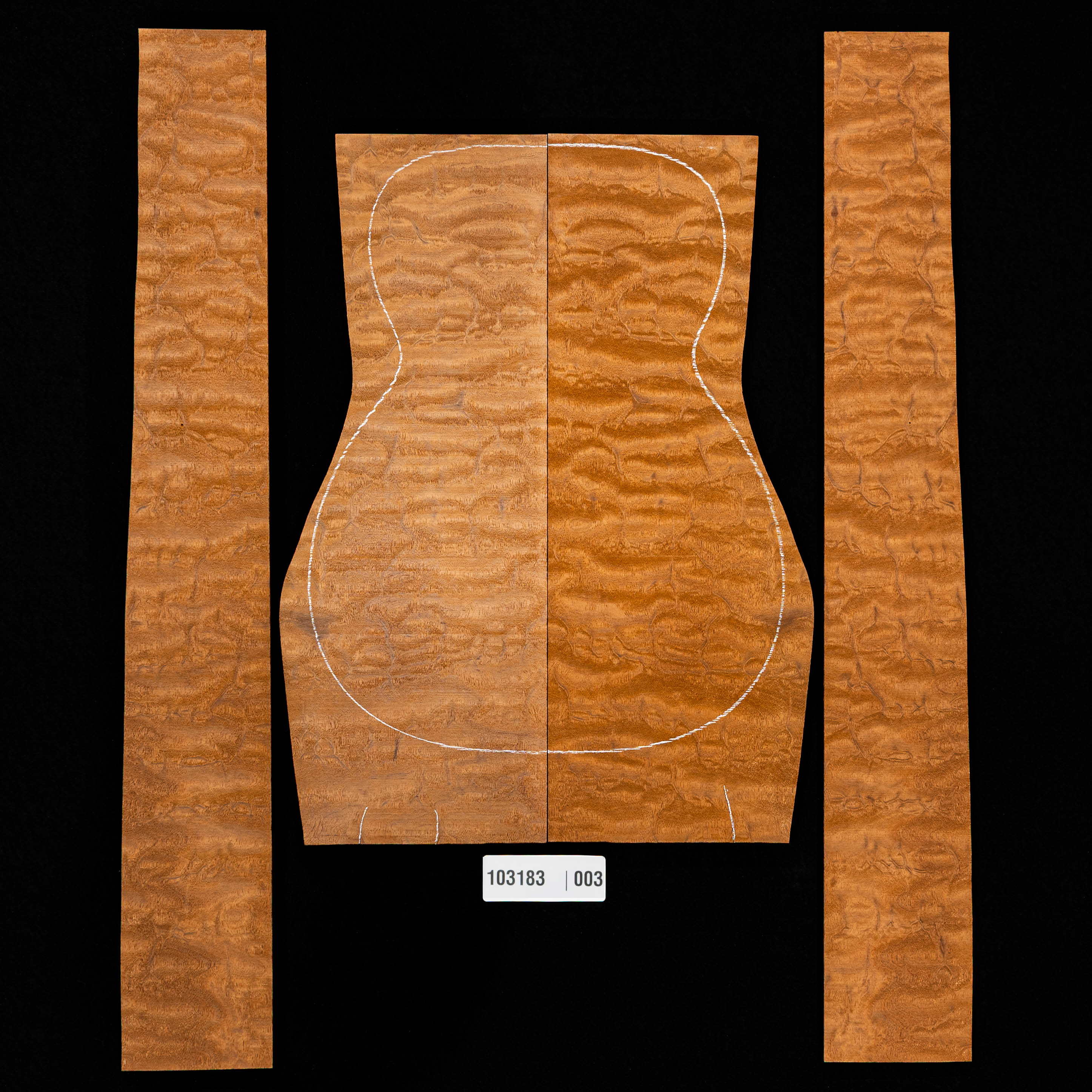 Arbre matelassé en acajou hondouran + paire d’éclisses, Réserve standard - 003