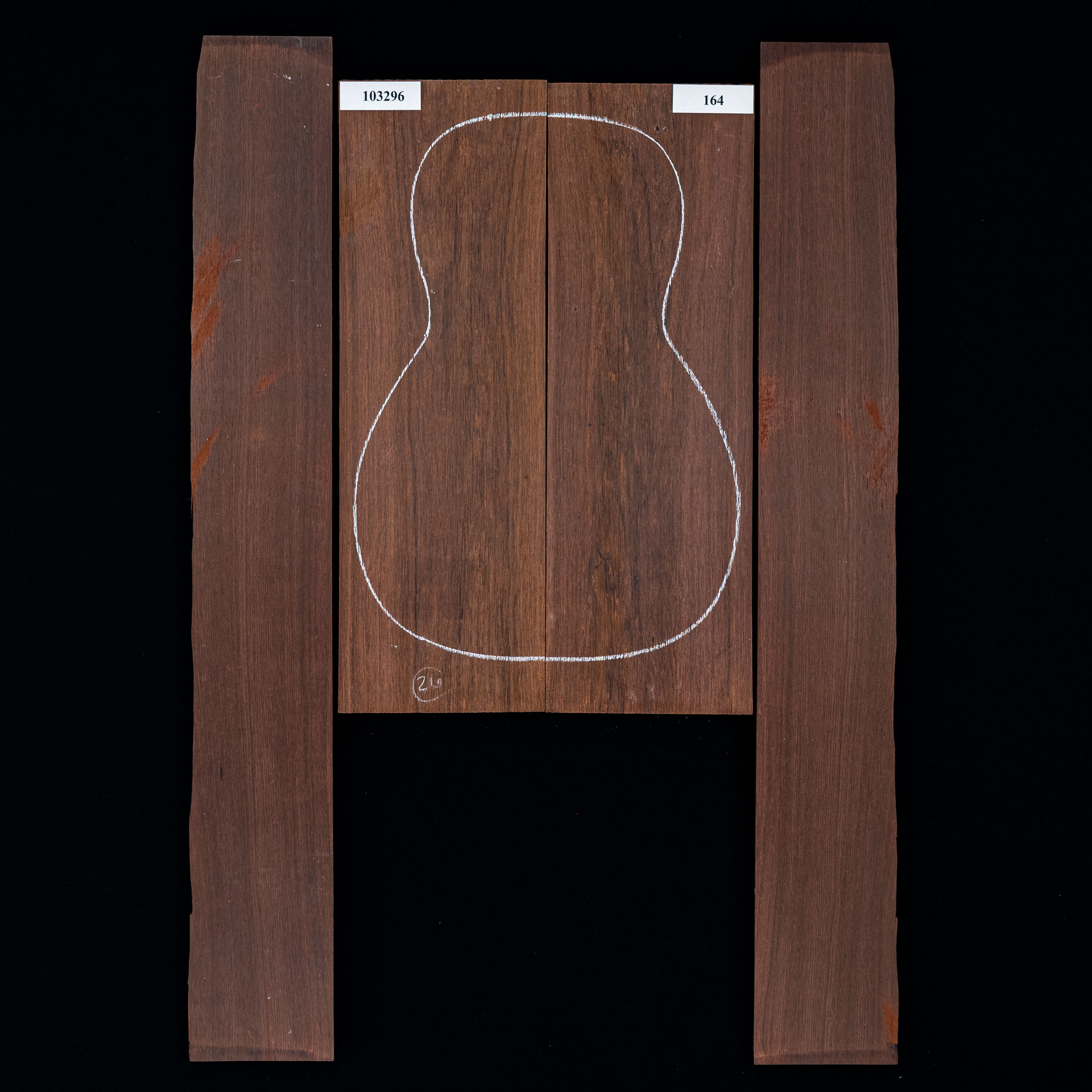 Ensemble dos et côtés en bois de rose Madagascar - 164 Ensemble dos et côtés en bois de rose Madagascar - 164