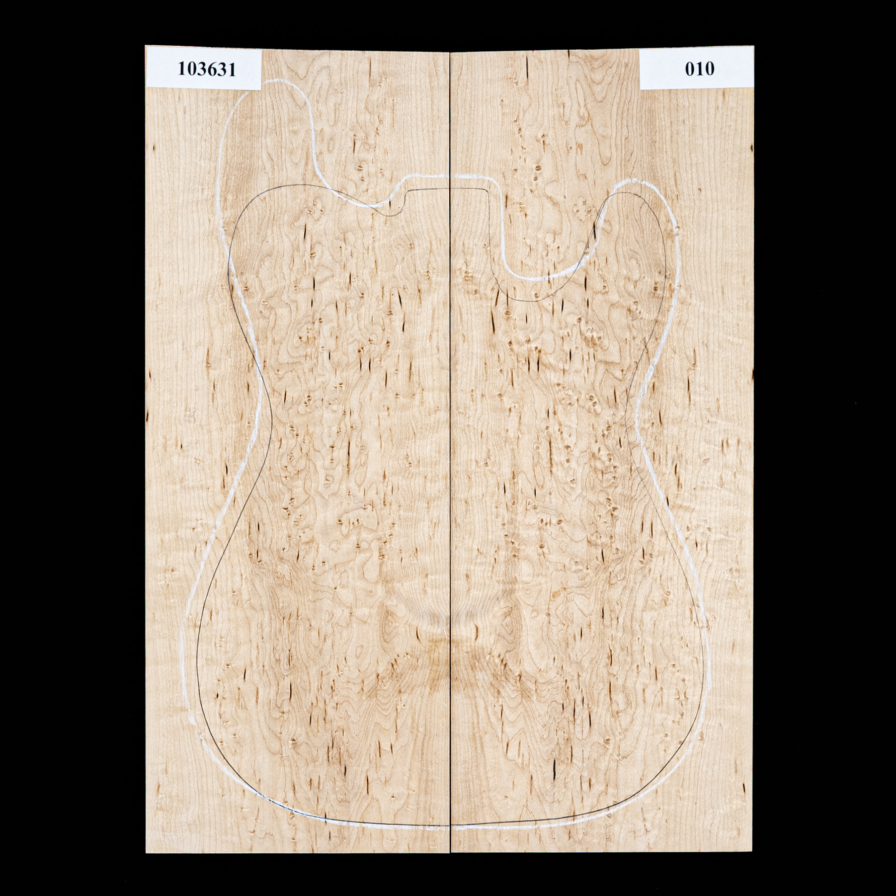 Table Drop Top en érable Birdseye – 010 Table Drop Top en érable Birdseye – 010