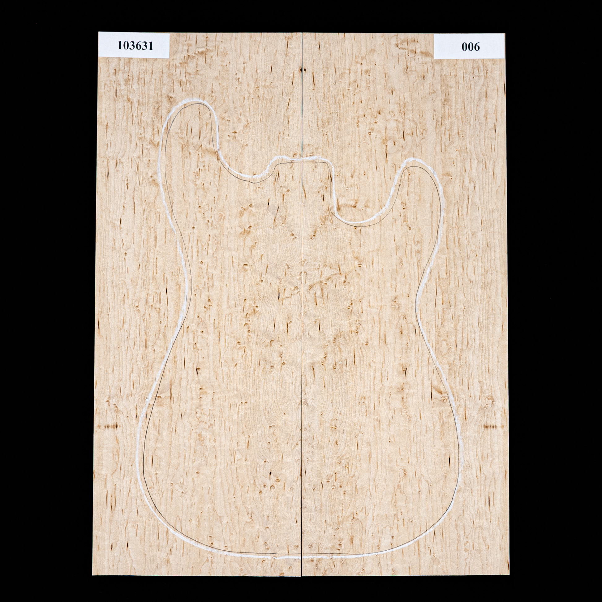 Table Drop Top en érable Birdseye – 006 Table Drop Top en érable Birdseye – 006