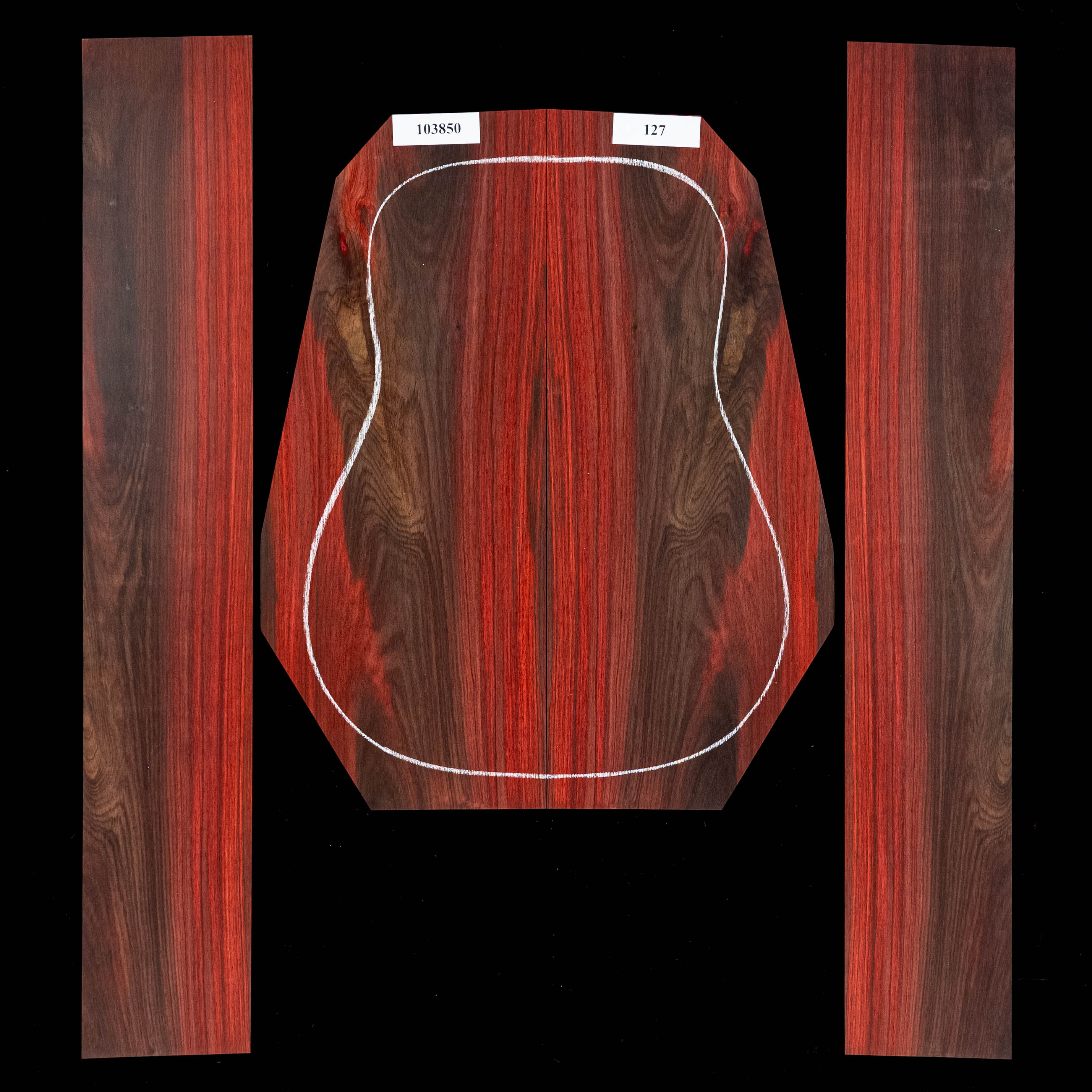 Fond + Paire d’éclisses en palissandre - 127 Fond + Paire d’éclisses en palissandre - 127