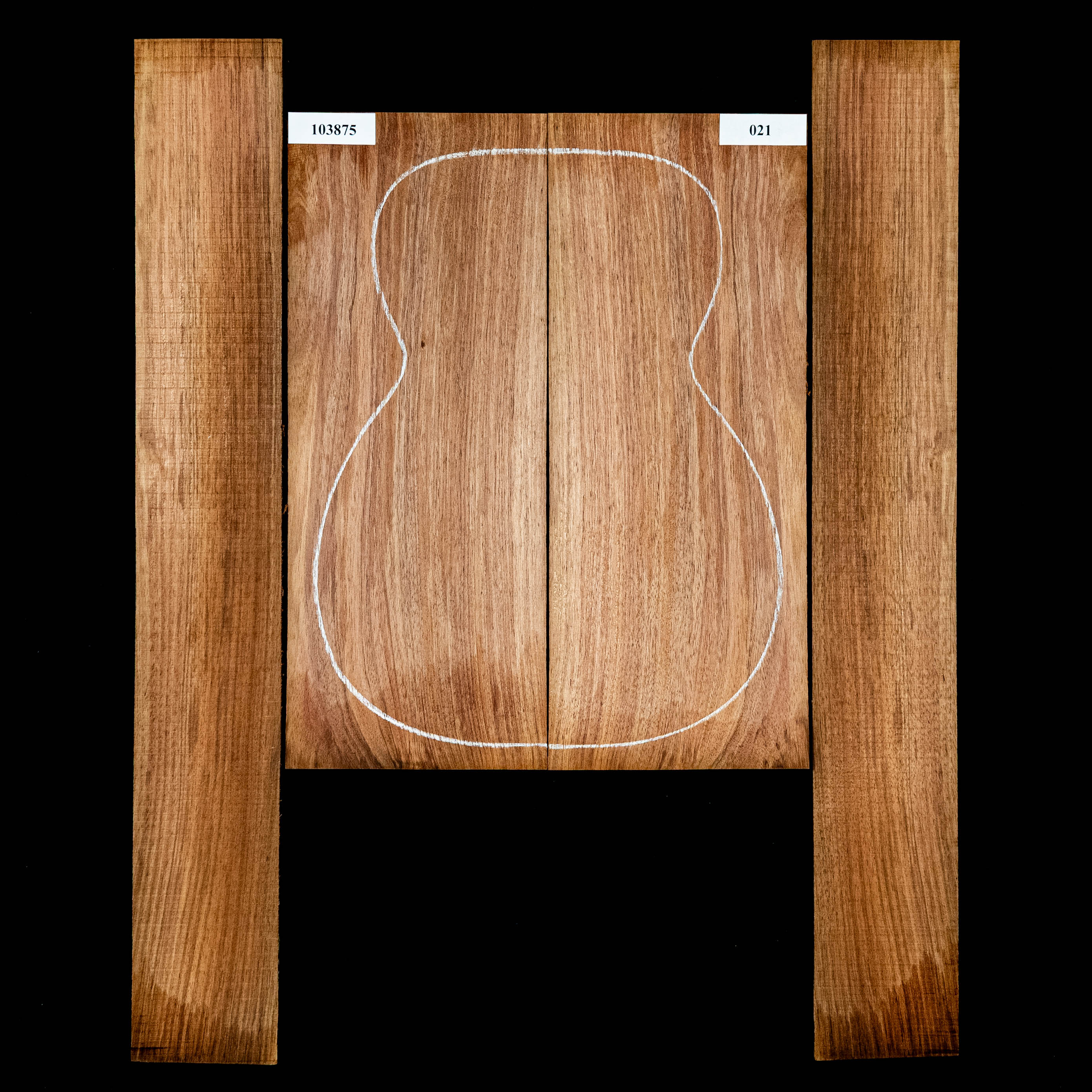 Fond + Paire d’éclisses en bois noir de Tasmanie - 021 Fond + Paire d’éclisses en bois noir de Tasmanie - 021