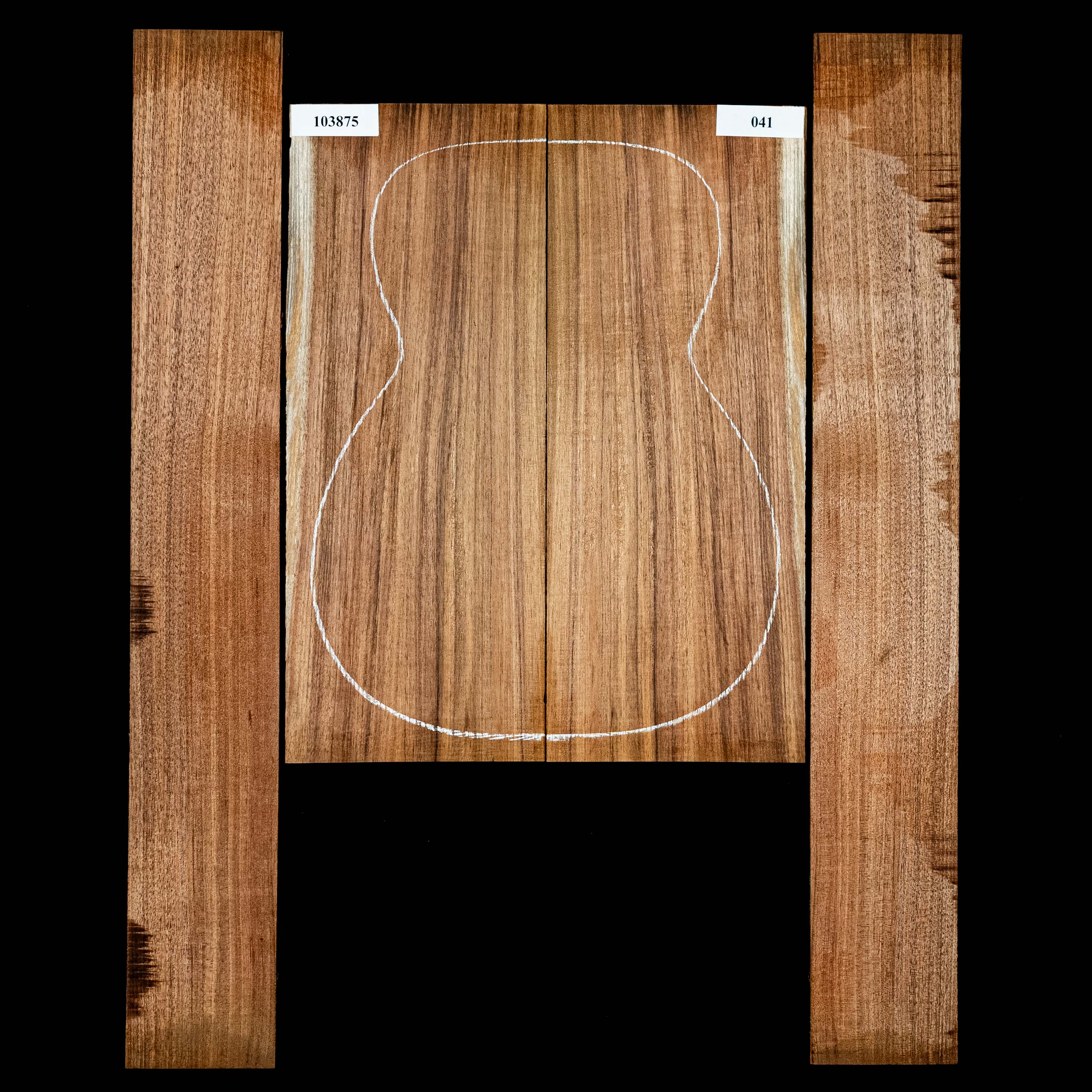 Fond + Paire d’éclisses en bois noir de Tasmanie - 041 Fond + Paire d’éclisses en bois noir de Tasmanie - 041