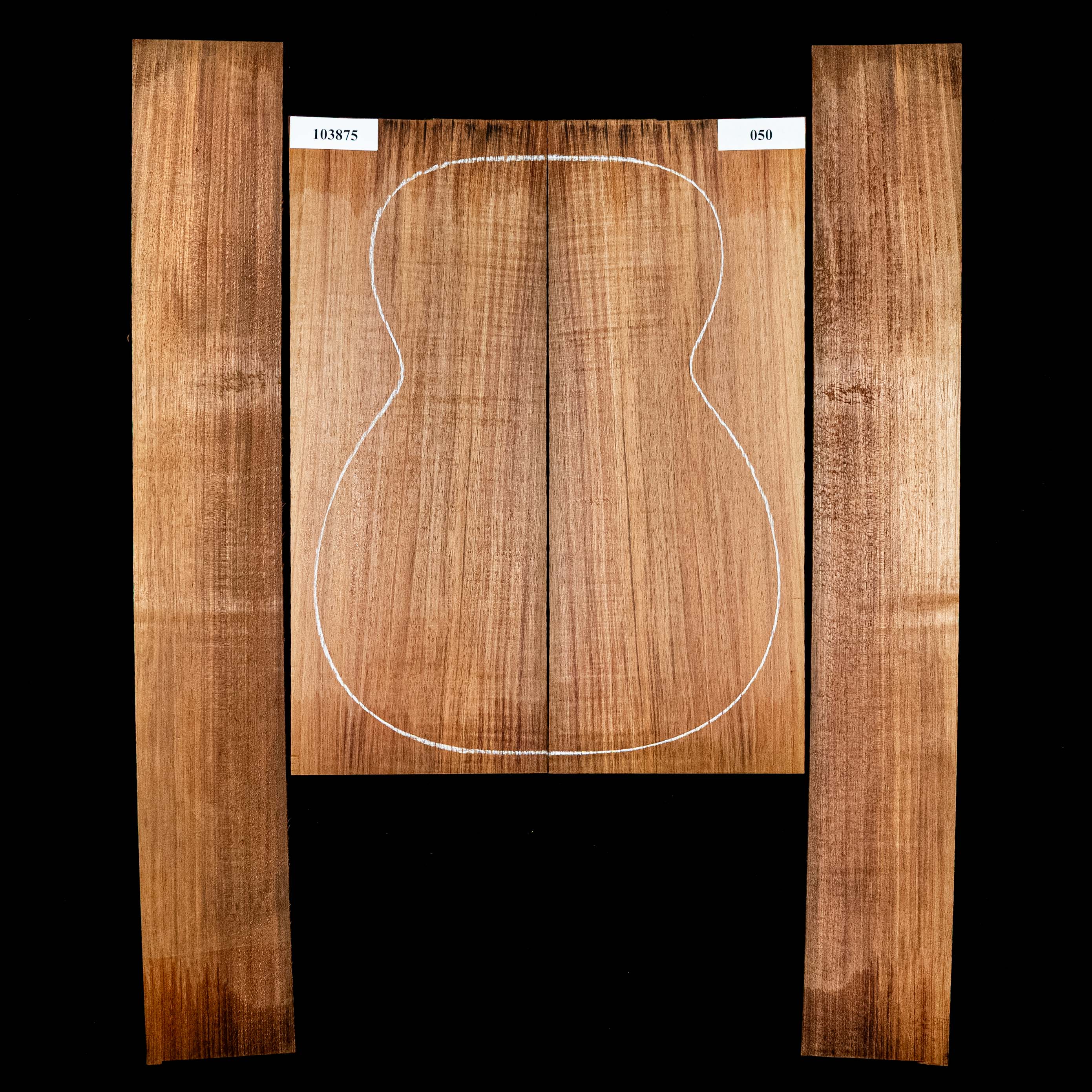 Fond + Paire d’éclisses en bois noir de Tasmanie - 050 Fond + Paire d’éclisses en bois noir de Tasmanie - 050