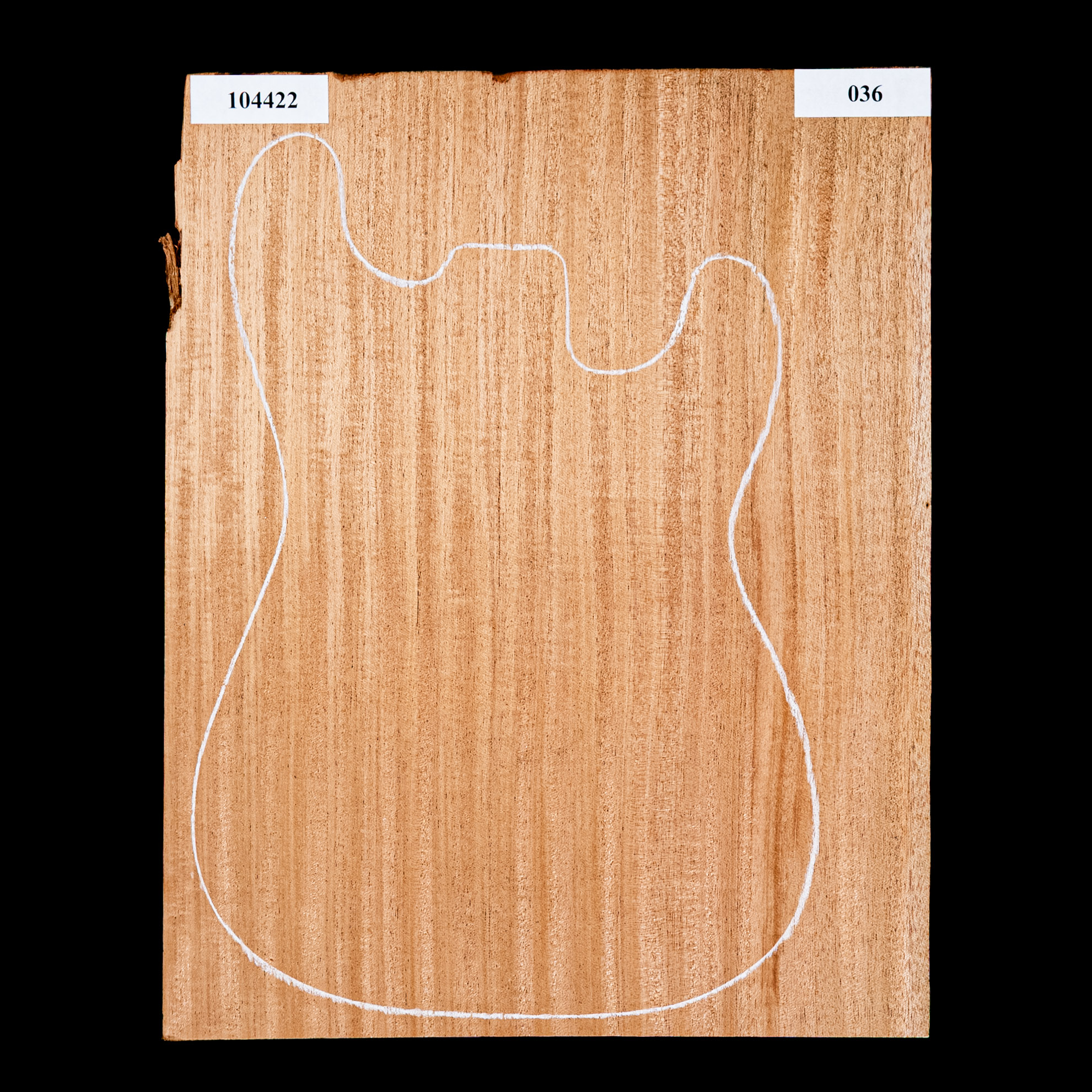 Blanc de corps en acajou du Sénégal représenté en ruban, 1-Piece (9 lb) - 036 Blanc de corps en acajou du Sénégal représenté en ruban, 1-Piece (9 lb) - 036