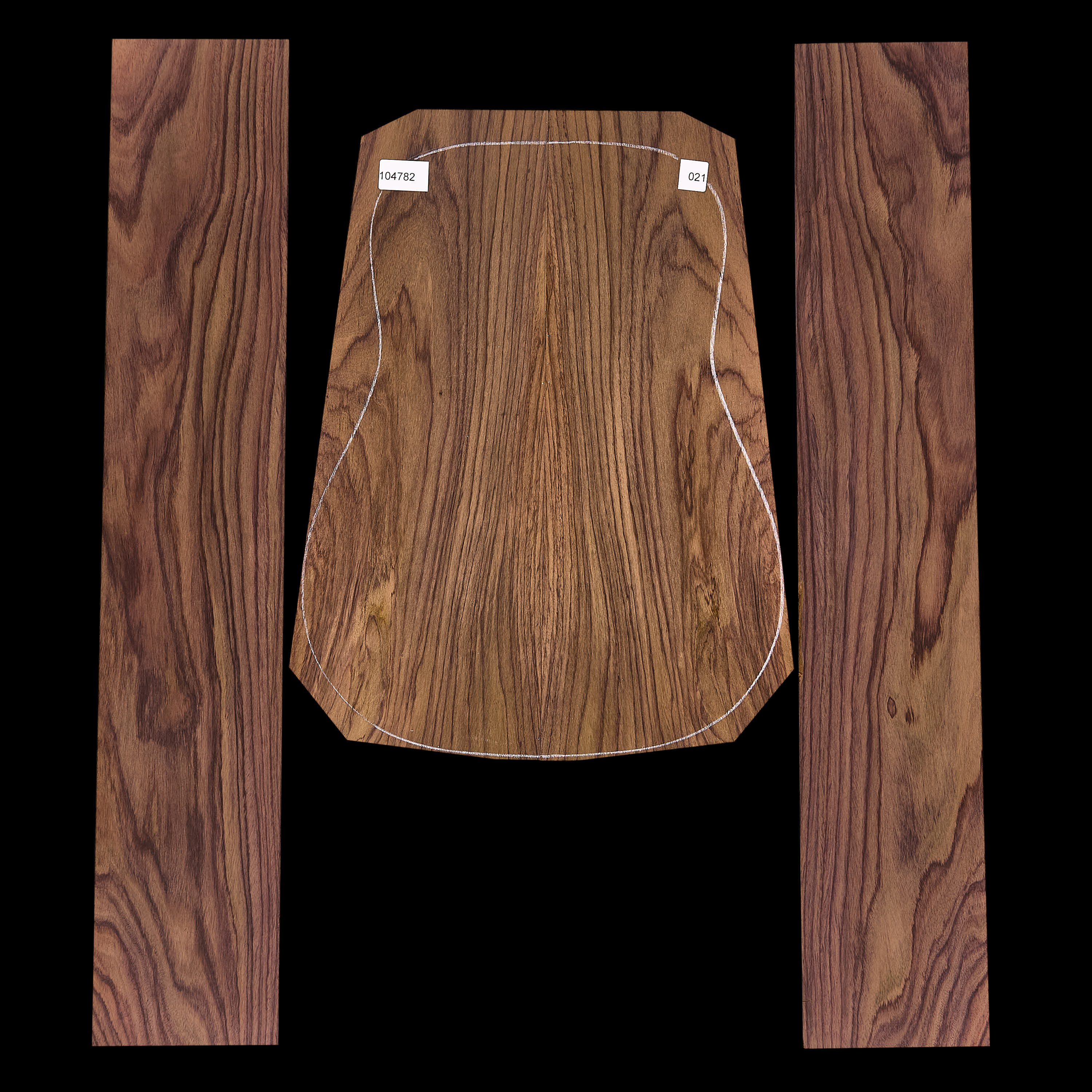 Arrière et paire d’éclisses en palissandre indien exotique - 021