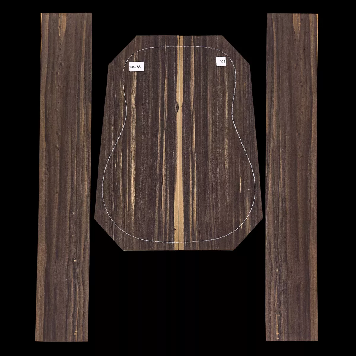 Ensemble dos et côtés ébène en crêpe - 0,9 Ensemble dos et côtés ébène en crêpe - 0,9