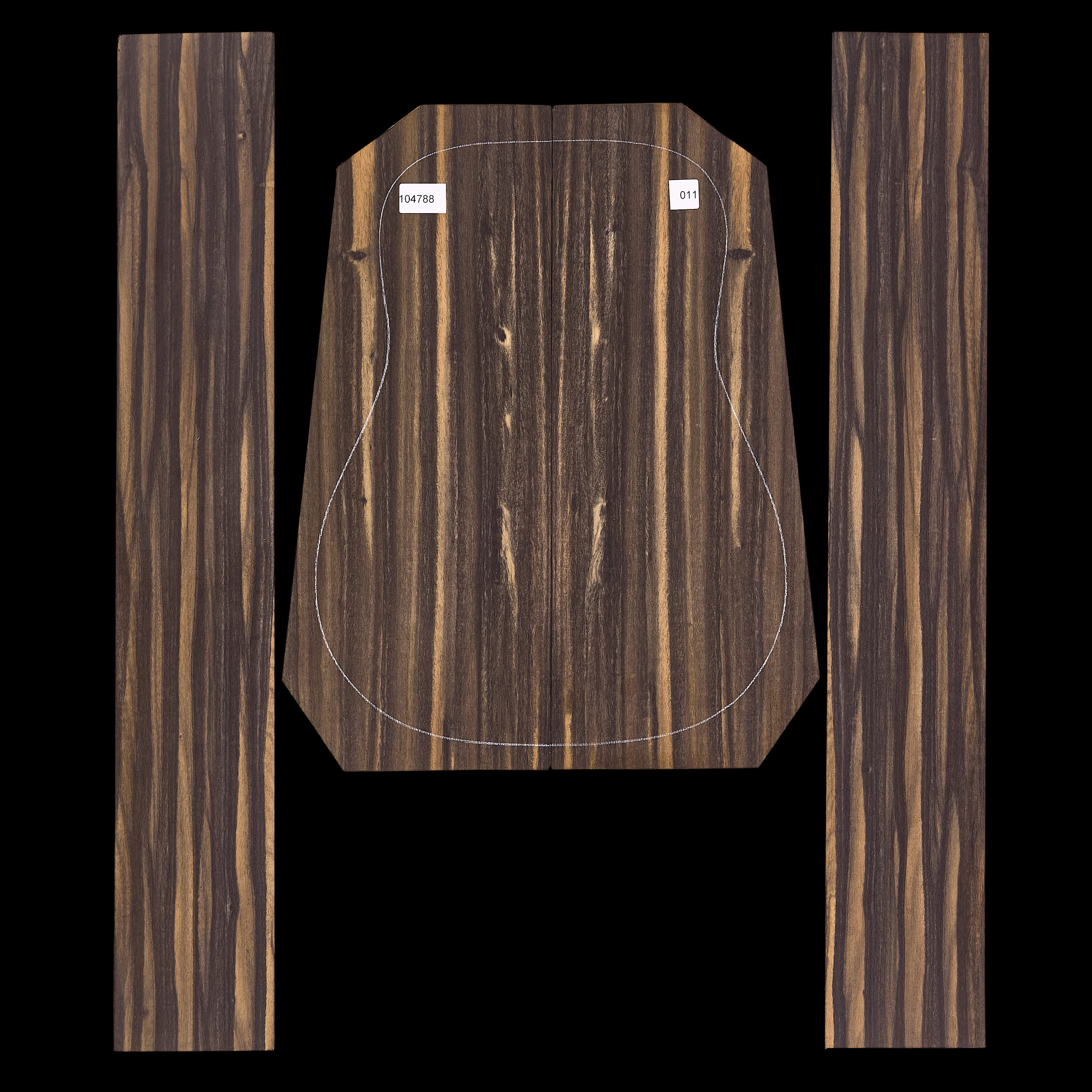 Ensemble dos et côtés ébène en crêpe - 011