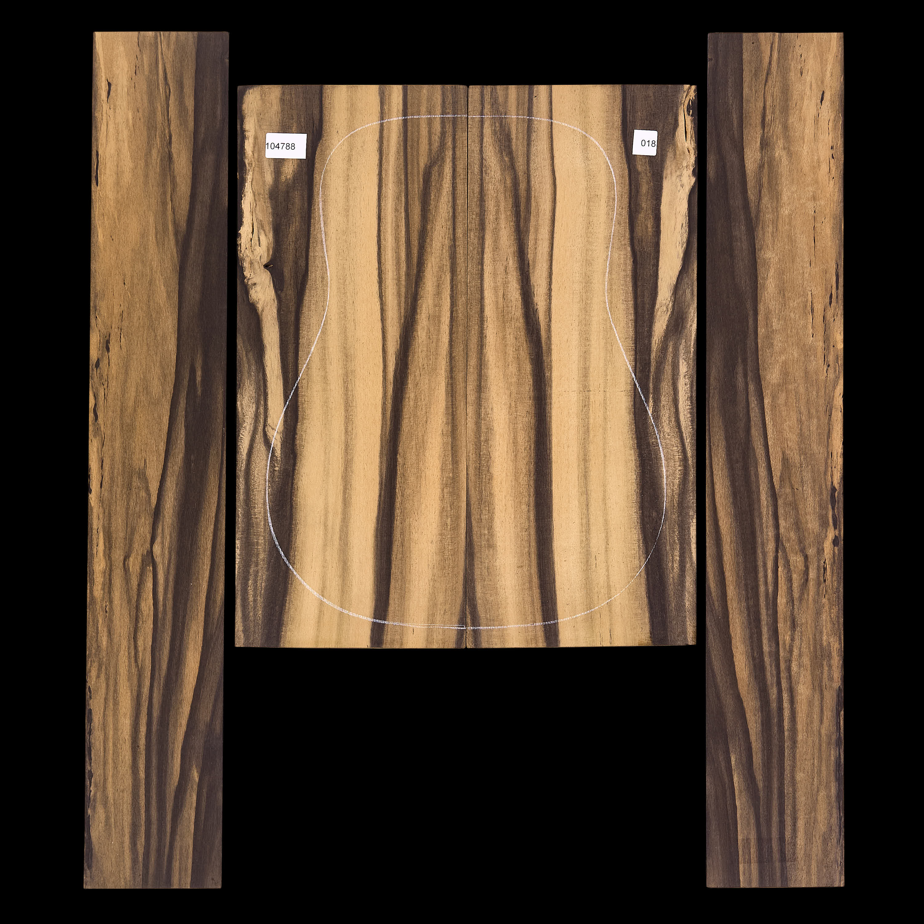 Ensemble dos et côtés ébène en crêpe - 018