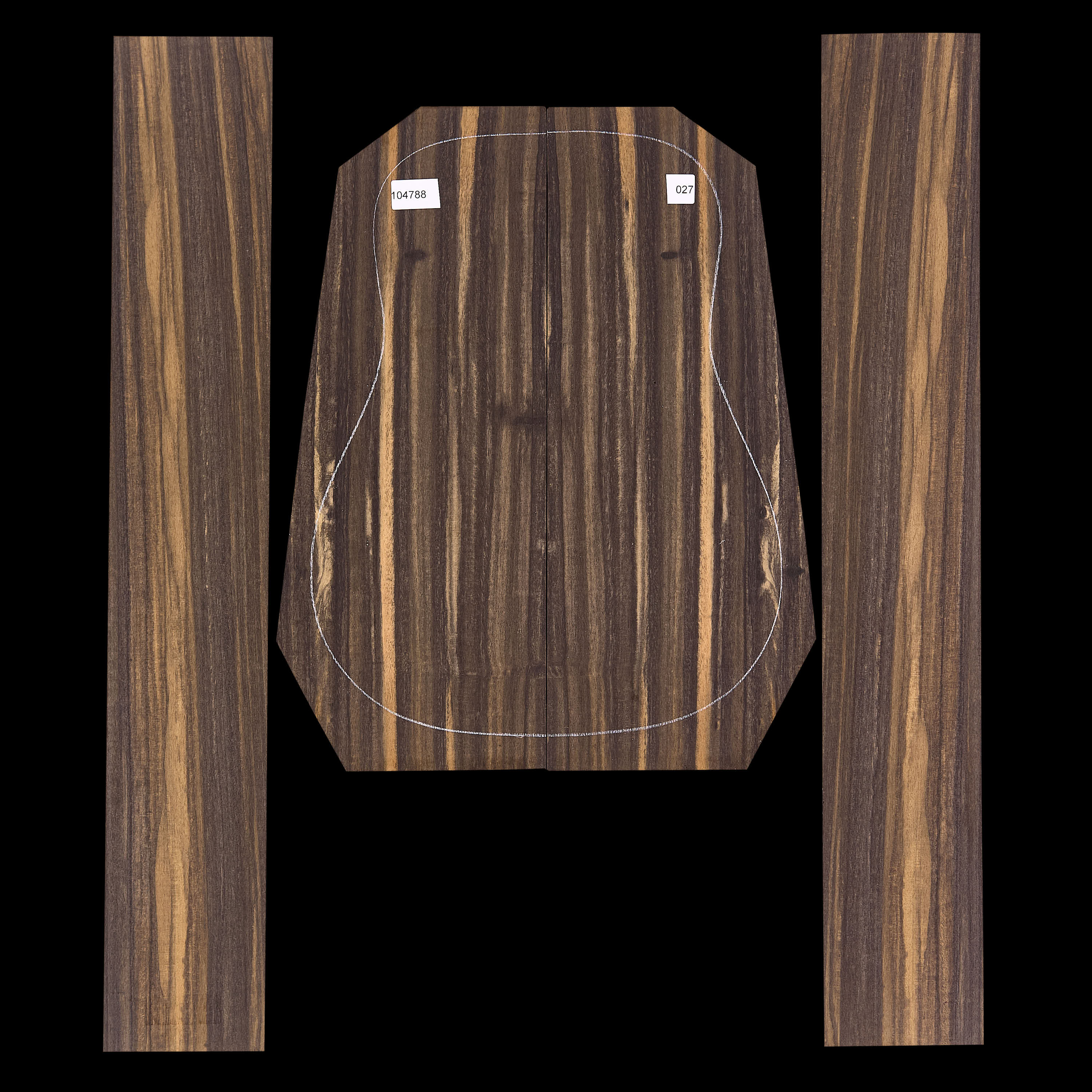 Ensemble dos et côtés ébène en crêpe - 027