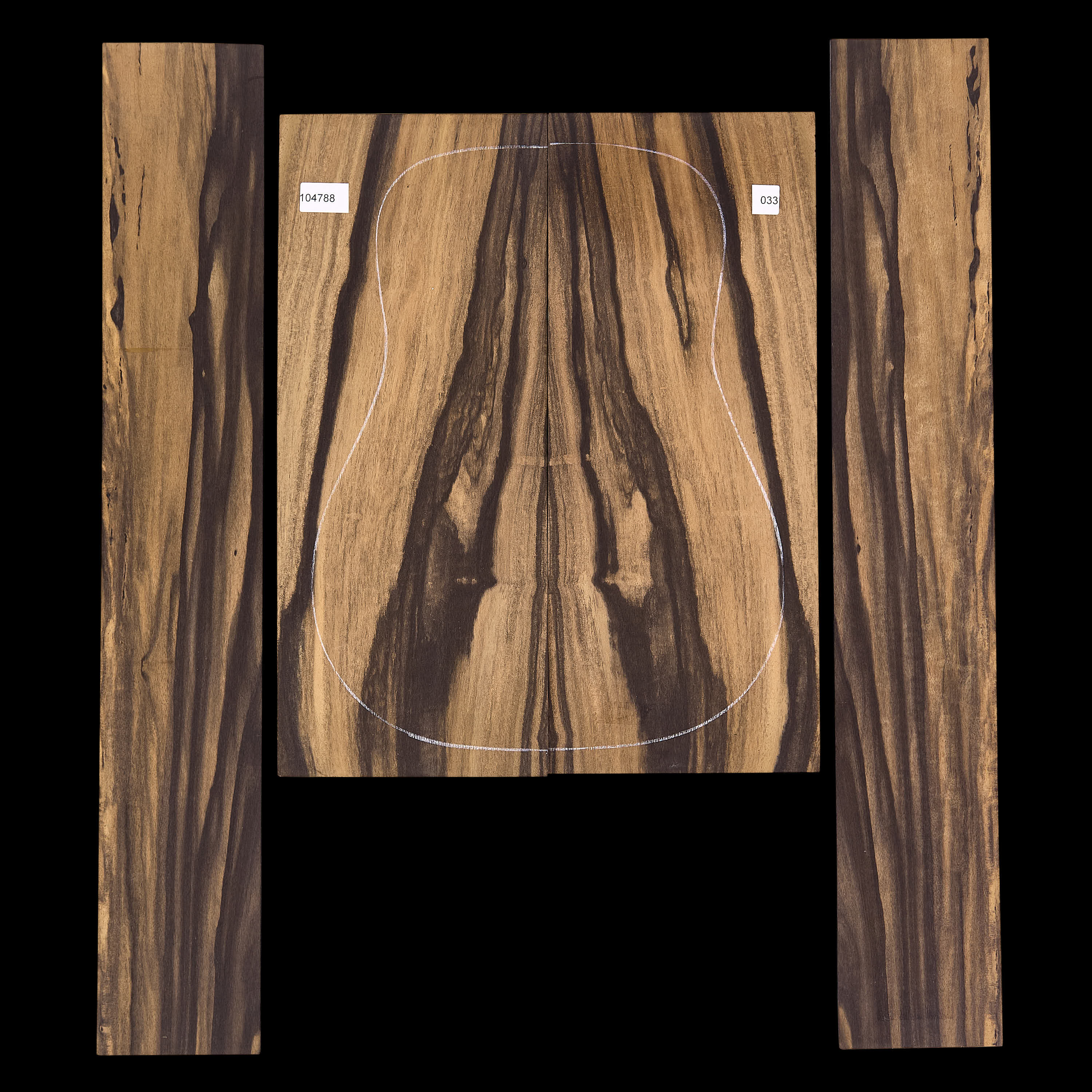 Ensemble dos et côtés ébène en crêpe - 033