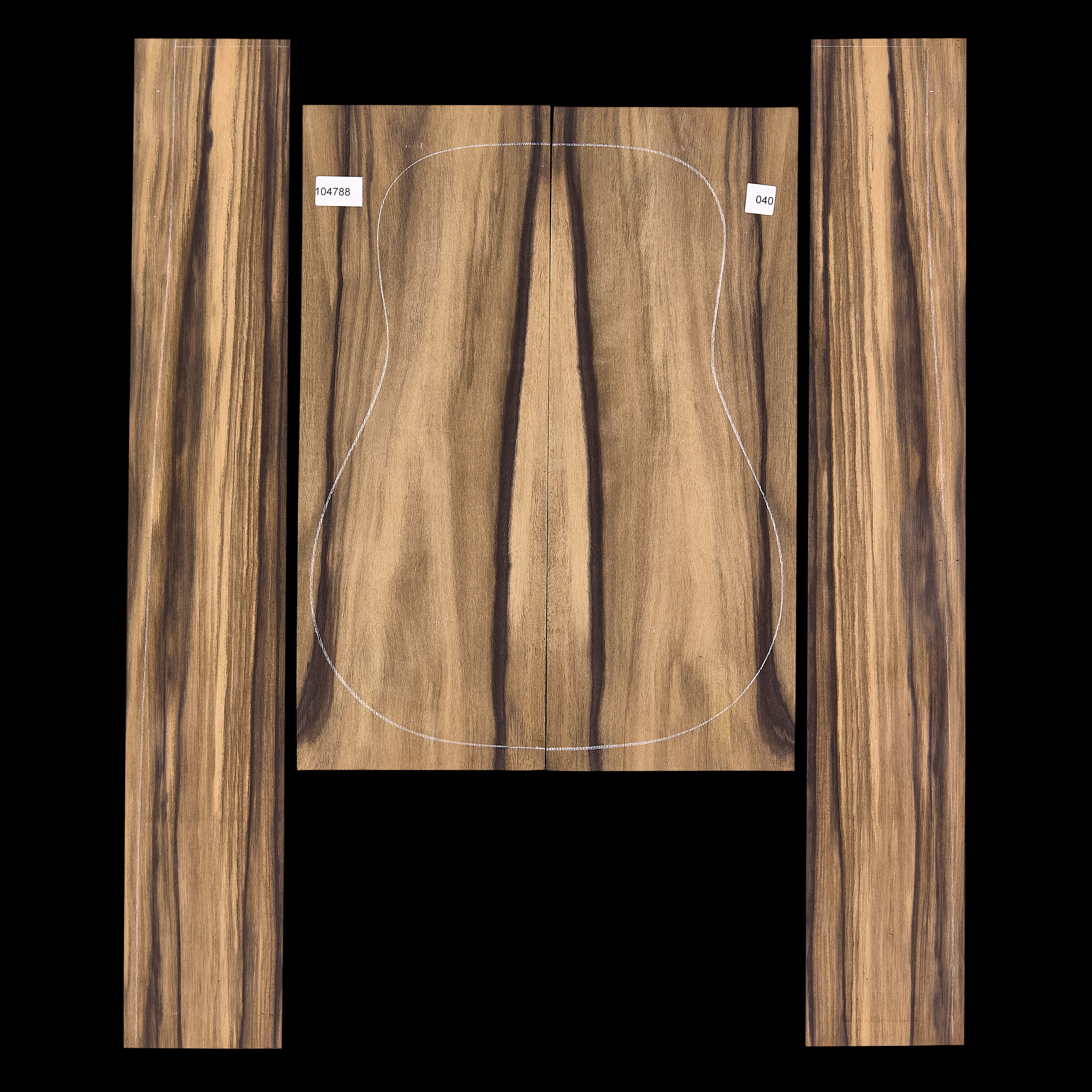 Ensemble dos et côtés ébène en crêpe - 040