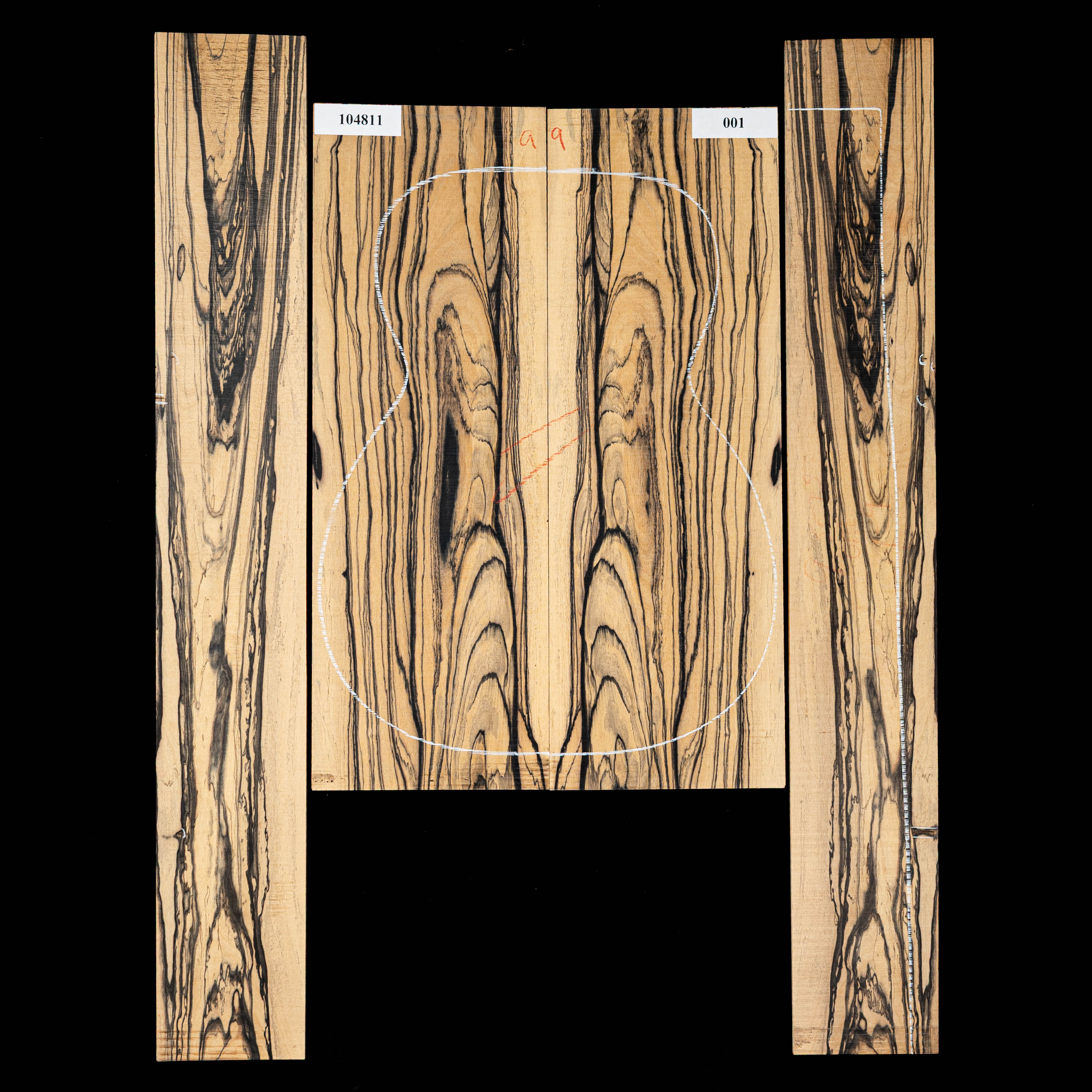 Fond + Paire d’éclisses en ébène Pale Moon - 001 Fond + Paire d’éclisses en ébène Pale Moon - 001